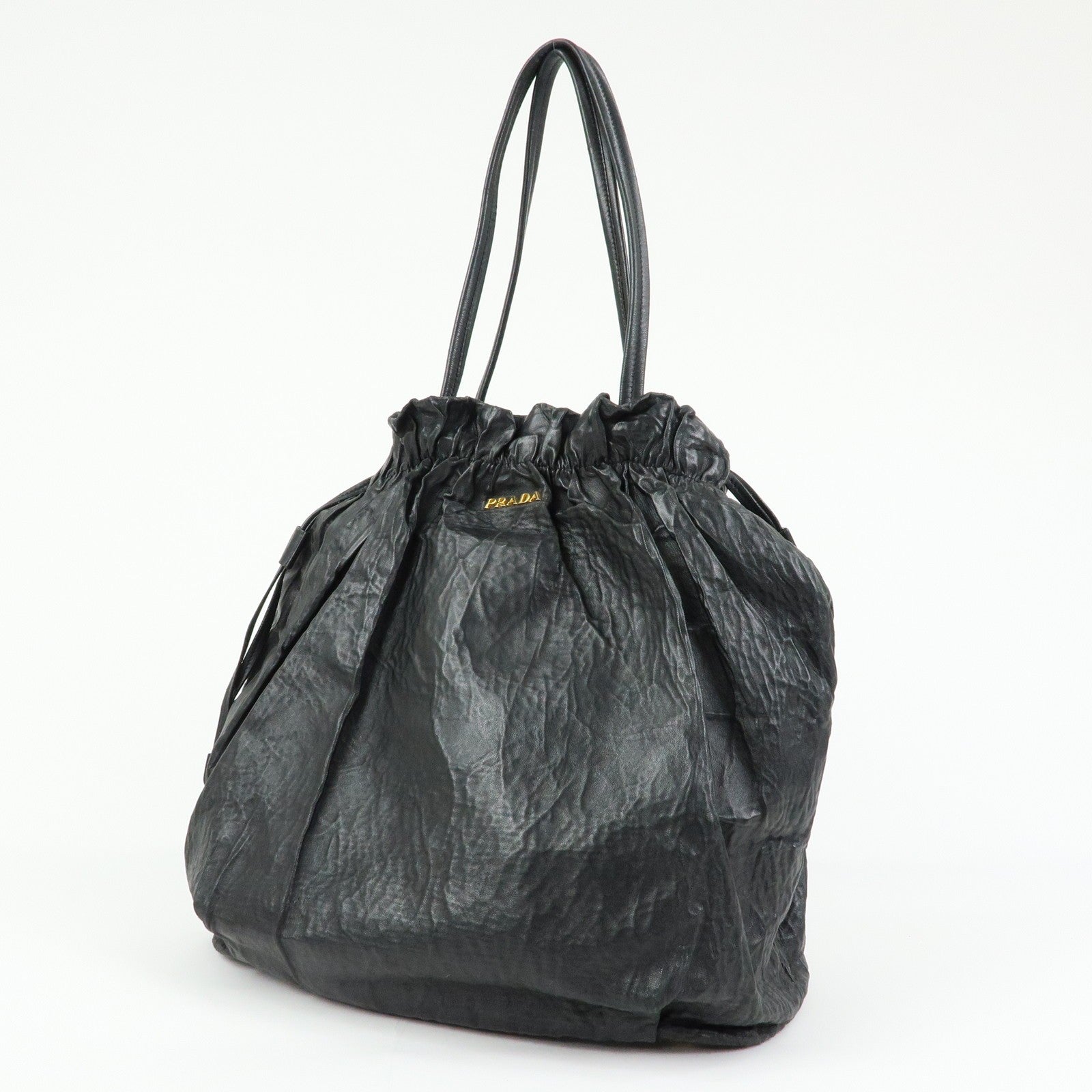 Prada Drawstring Shoulder Bag - Black, Leather