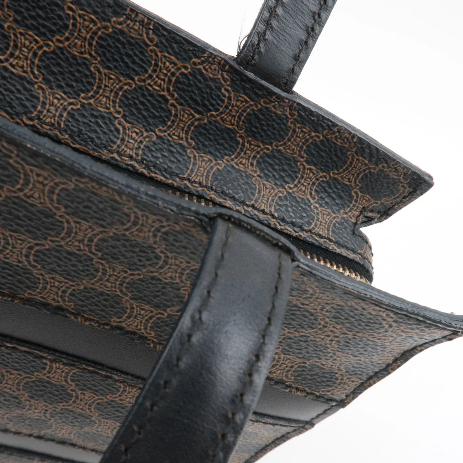 Celine Macadam Tote Bag - Black Brown, PVC Leather