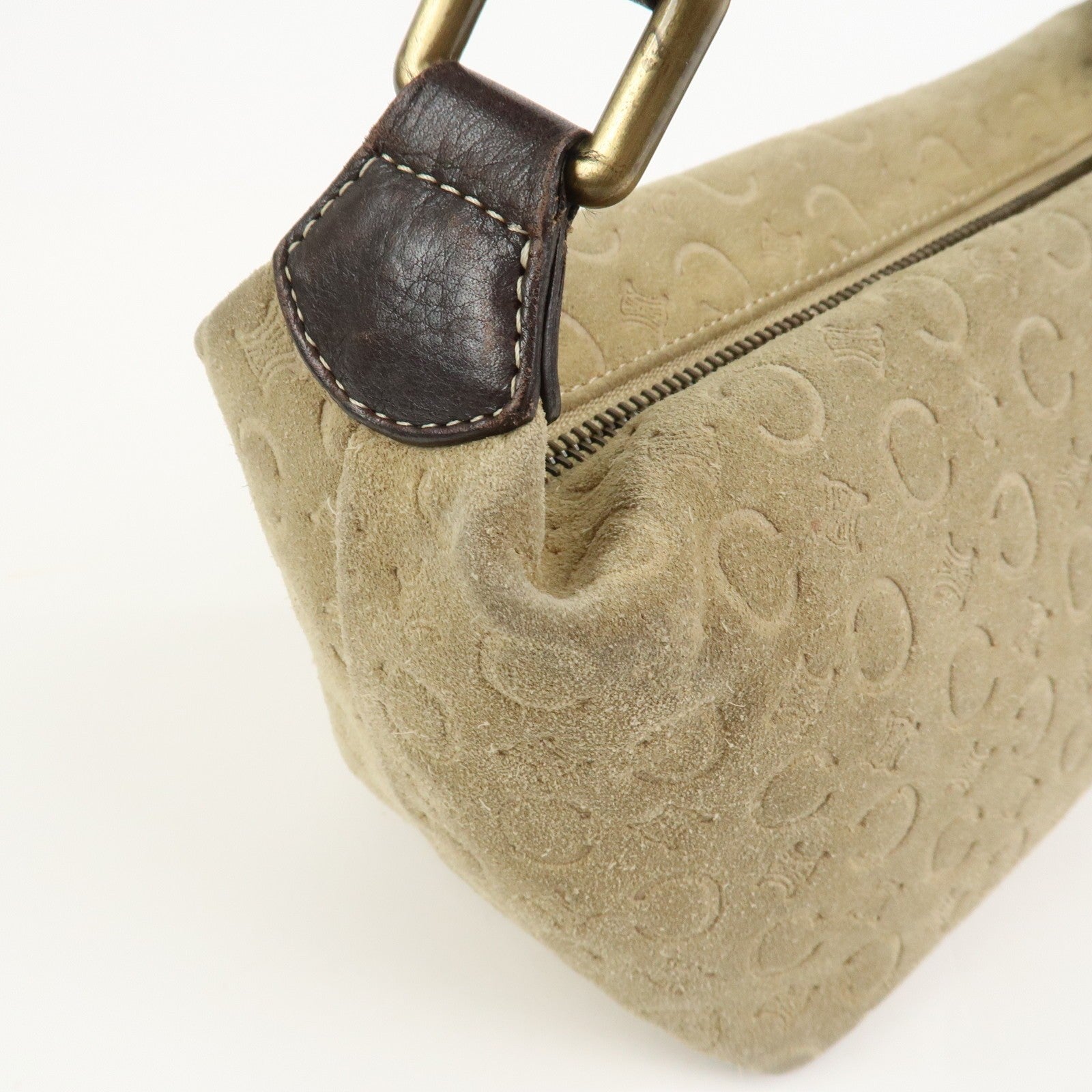 Celine C Macadam Hand Bag - Beige, Suede Leather