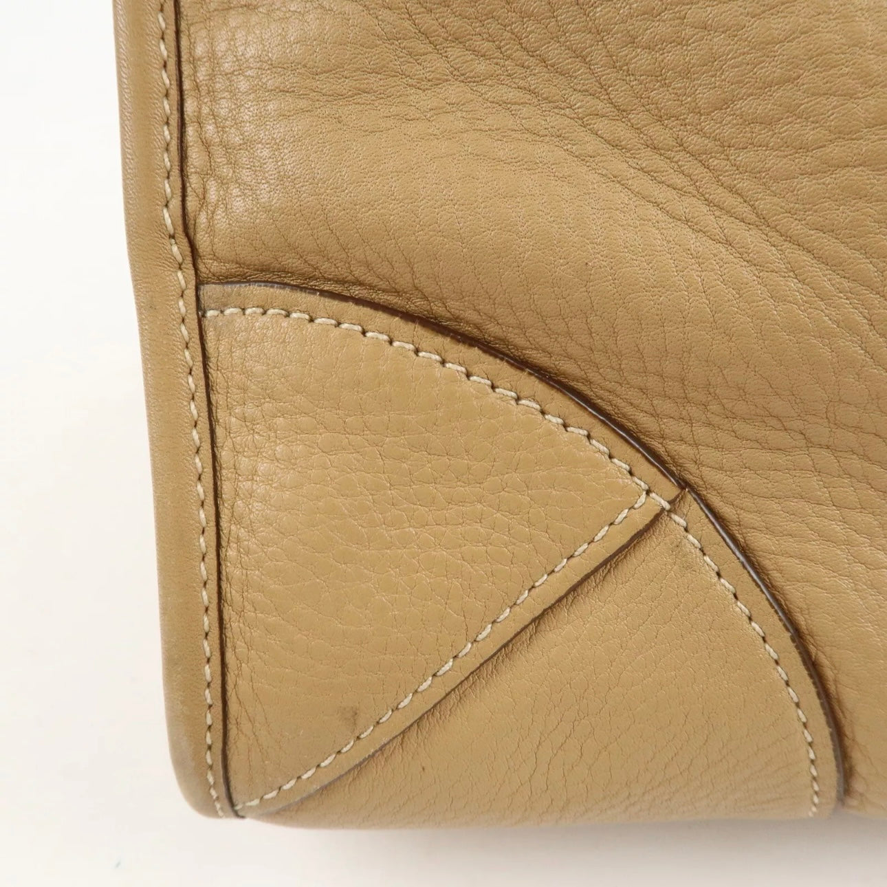 PRADA Logo Leather 2Way Bag - Beige, Leather