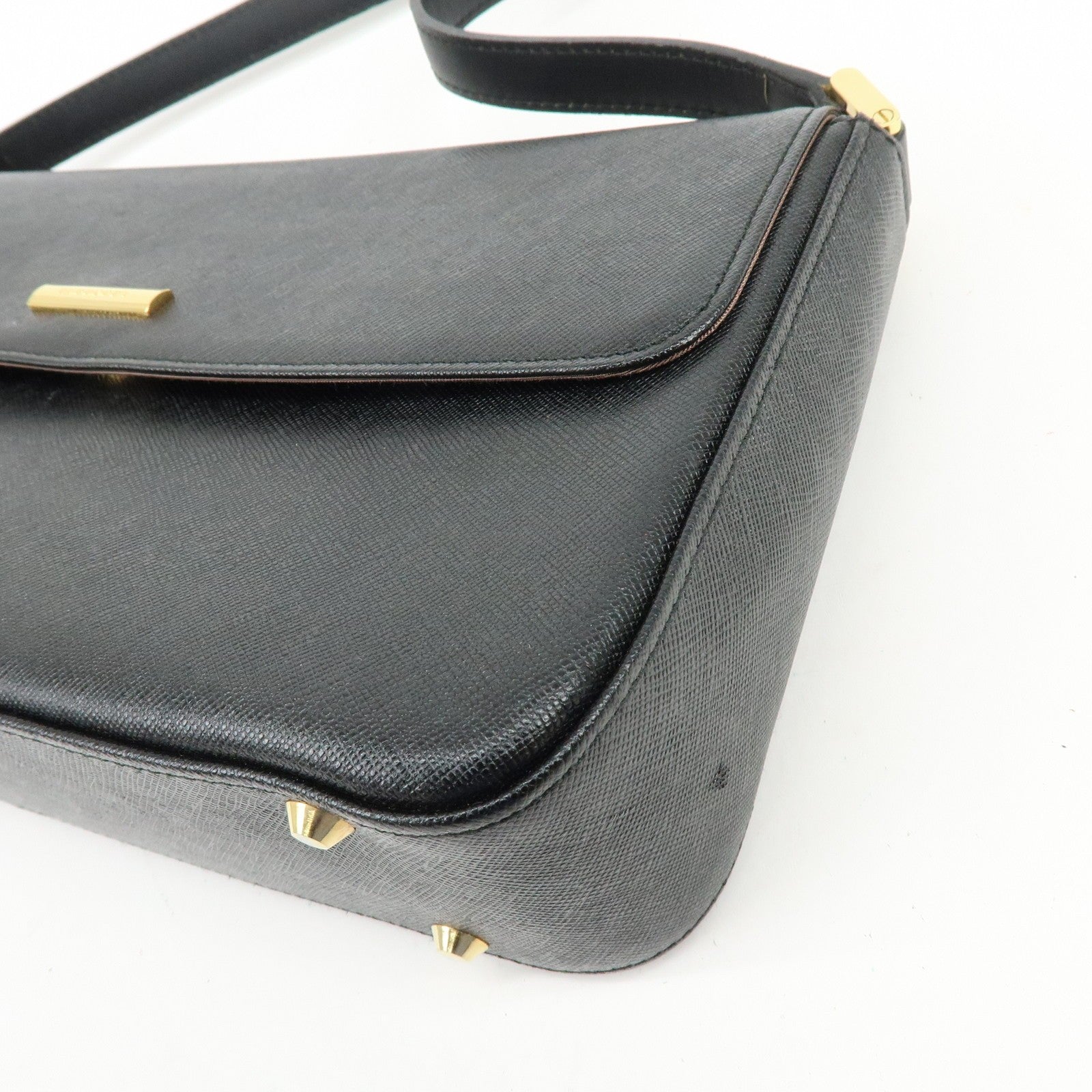 Burberry Leather Flap Shoulder Bag - Black, Leather