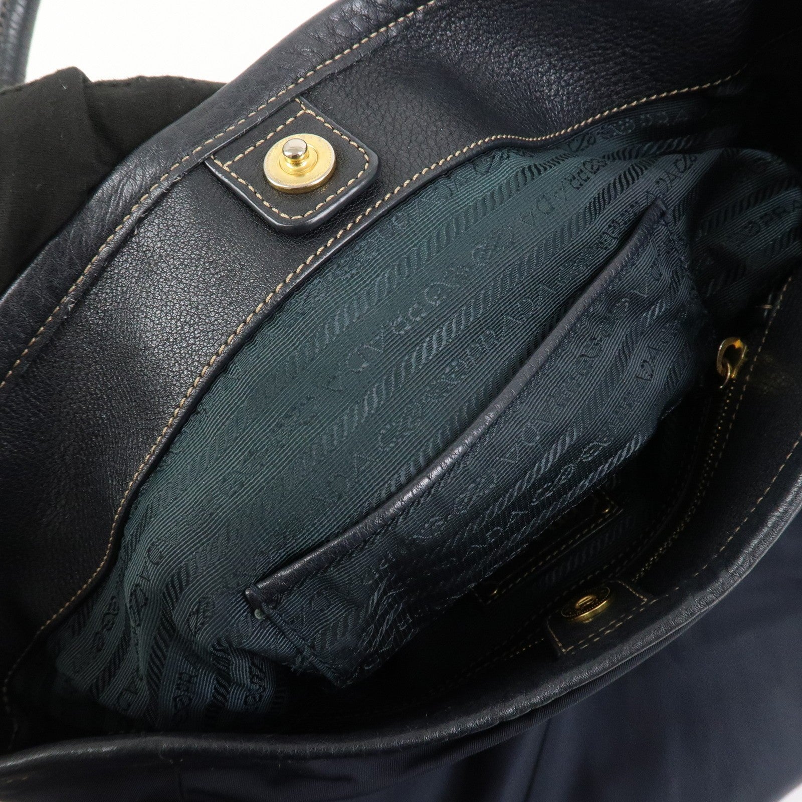 Prada 2Way Bag - Navy, Nylon and Leather