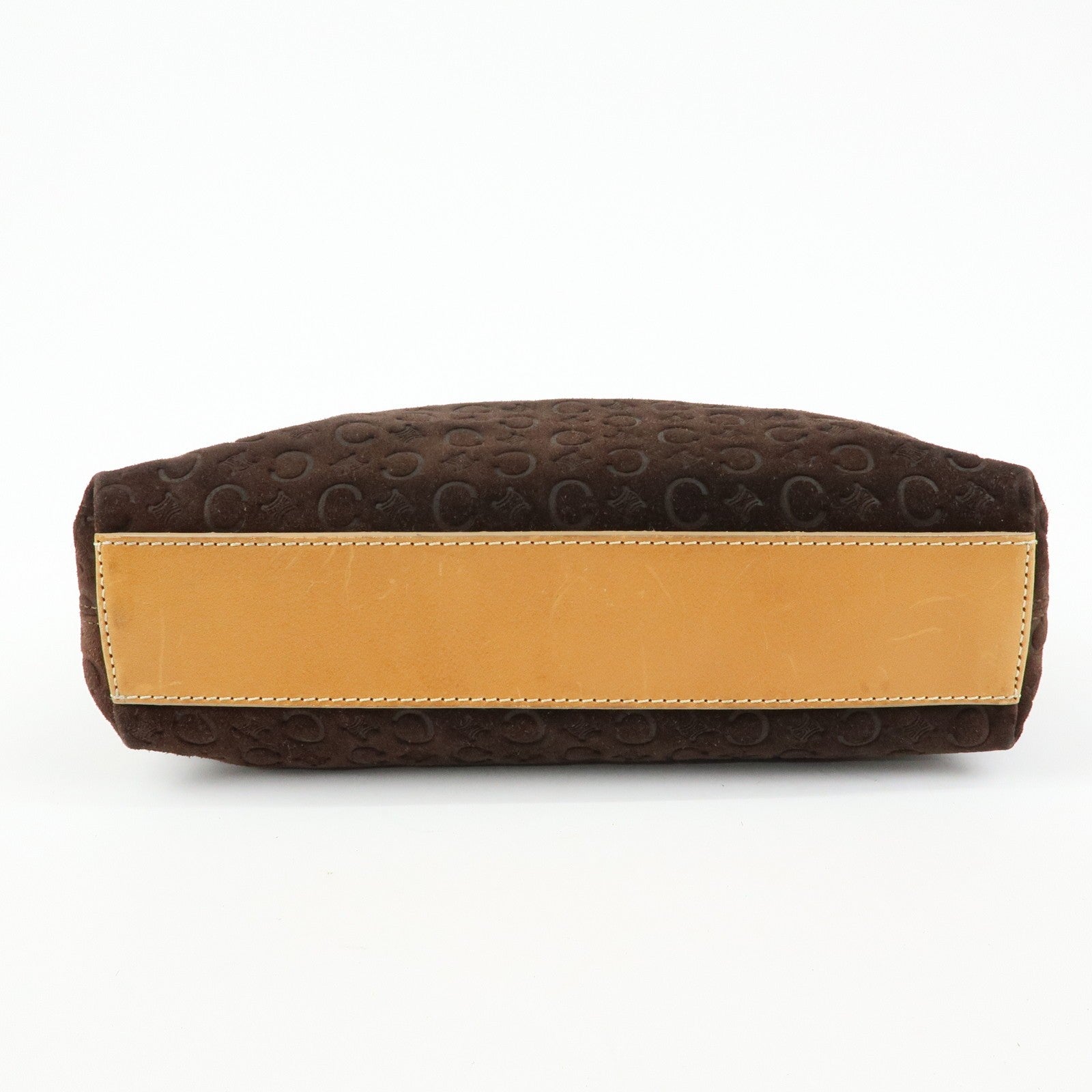 Celine C Macadam Hand Bag - Dark Brown, Suede Leather
