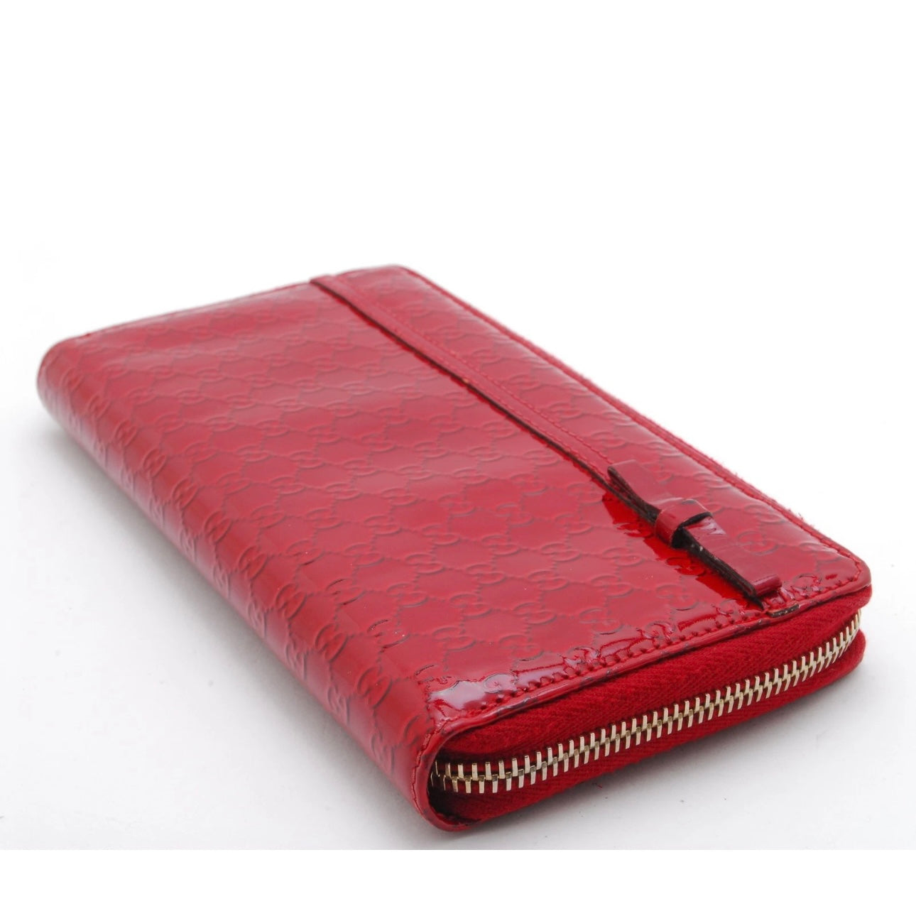 Gucci wallet ribbon microGG enamel Red