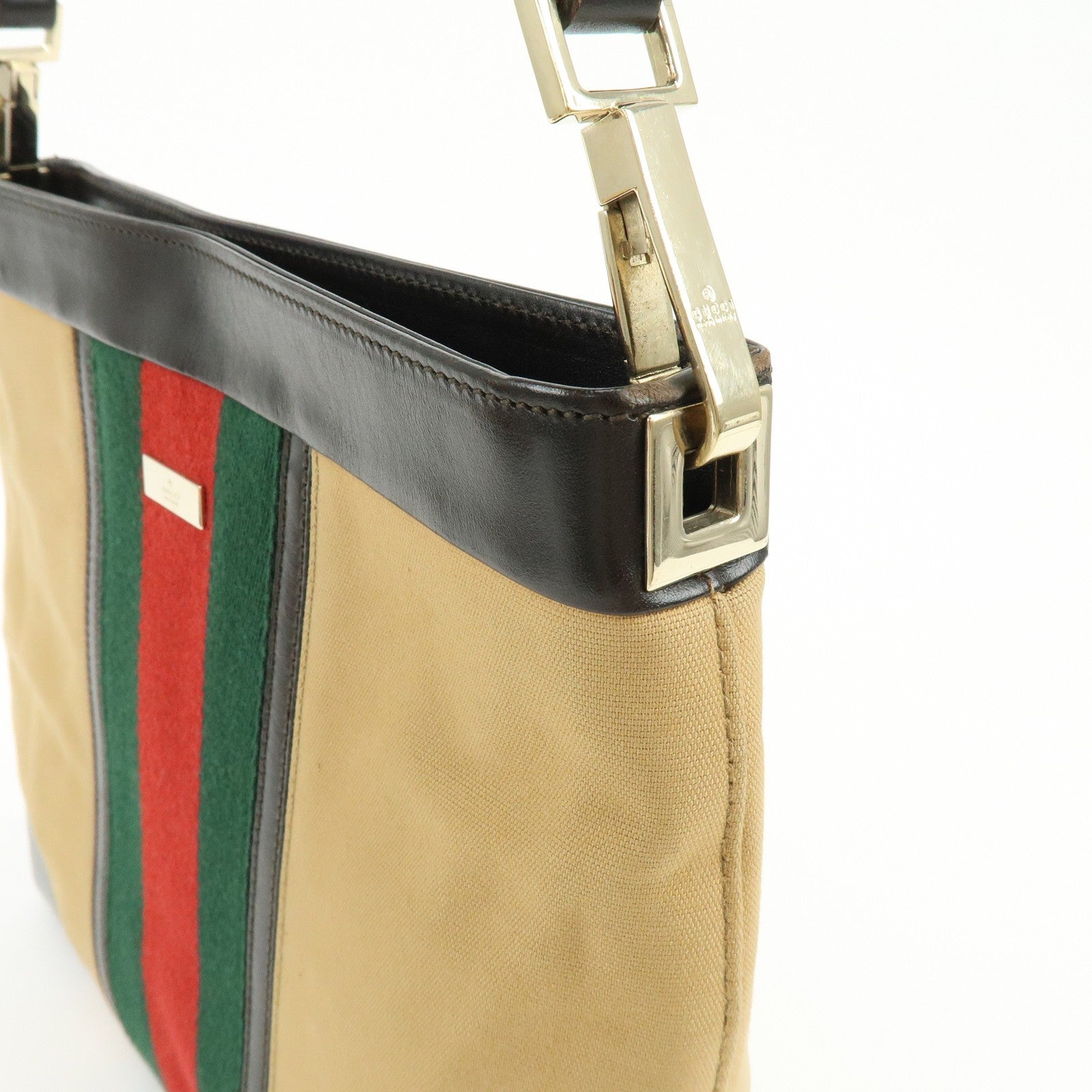 Gucci Sherry Shoulder Bag - Beige, Brown, Canvas, Leather
