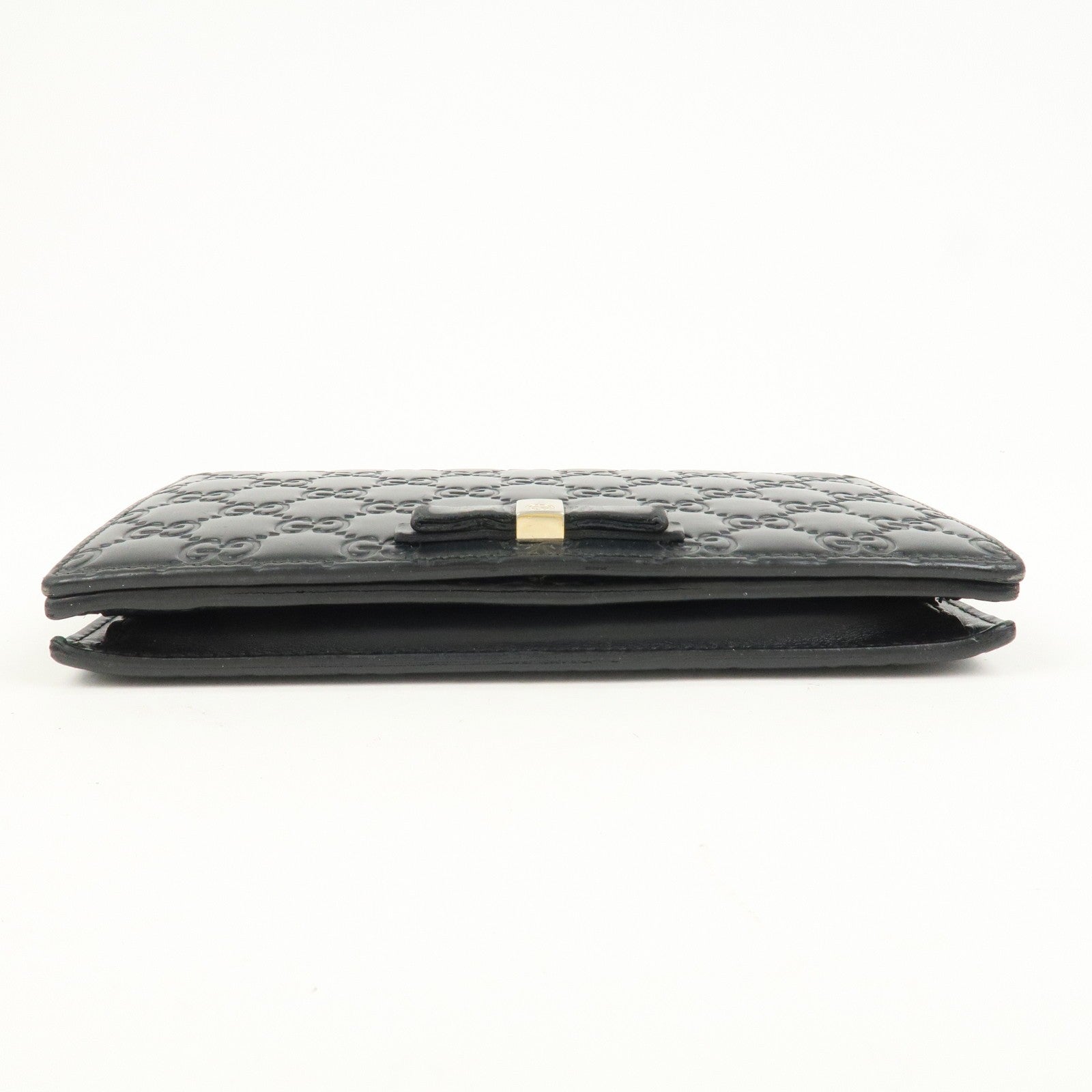 Gucci Interlocking G Guccissima Shoulder Wallet - Black, Leather