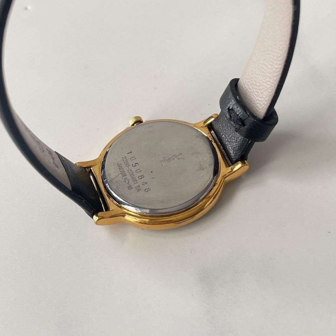 Saint Laurent Yves Champagne Round Watch - Champagne, Leather