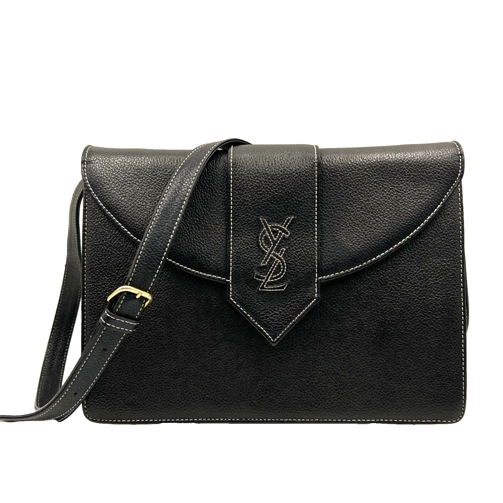 Saint Laurent Yves Shoulder Bag - Black, Leather