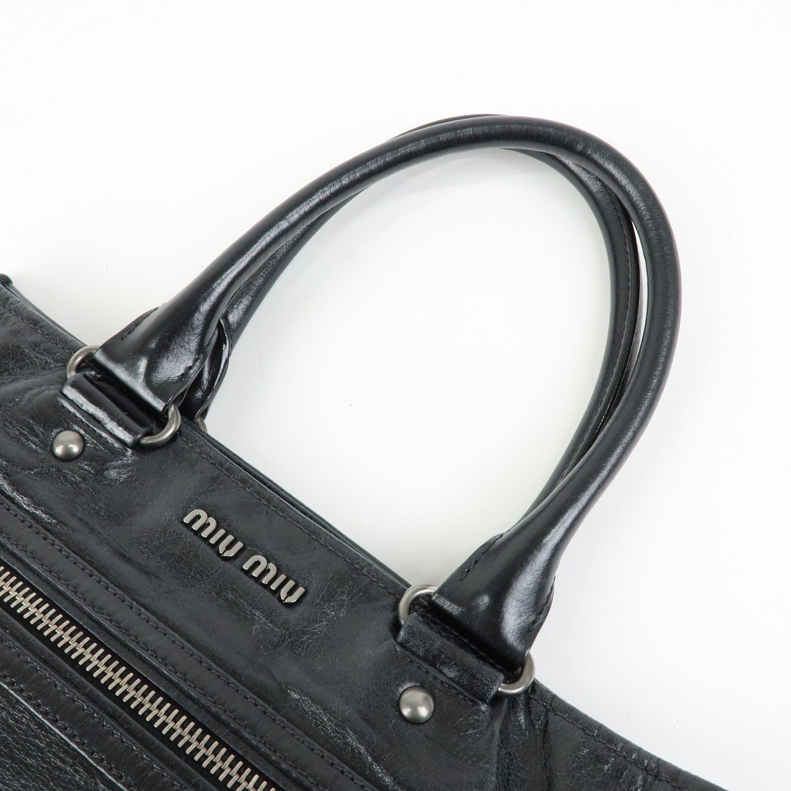 Miu Miu Leather Tote Bag - Black, Leather