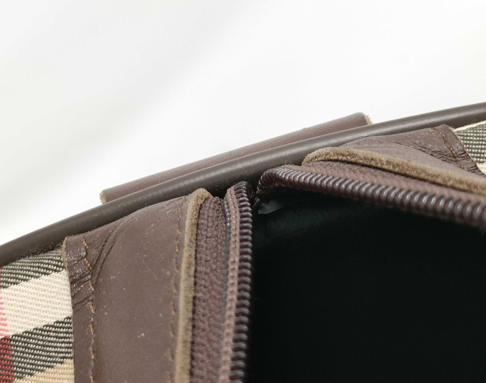 Burberry Nova Check Shadow Horse Boston Bag - Brown, Canvas