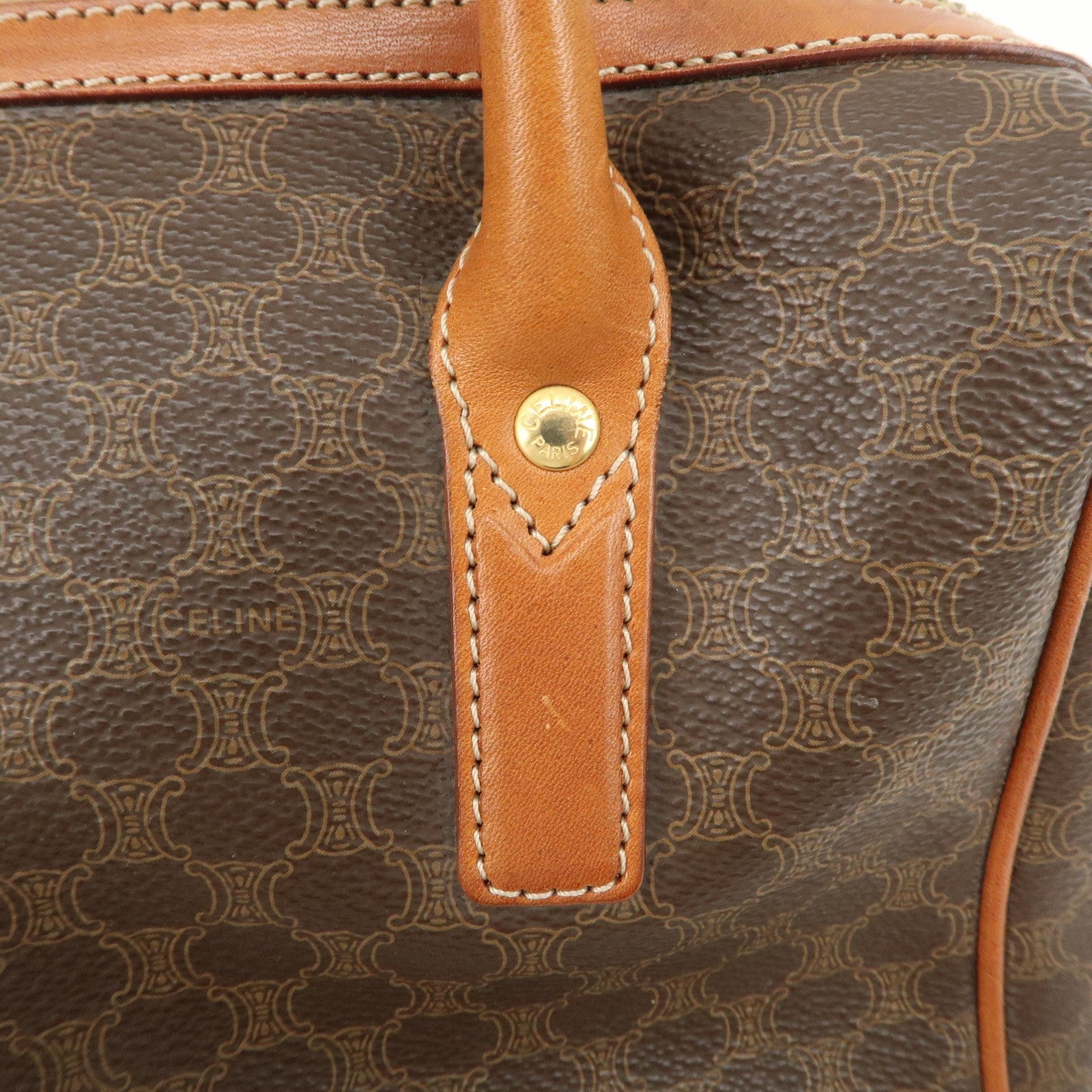 Celine Macadam Hand Bag - Brown, PVC Leather