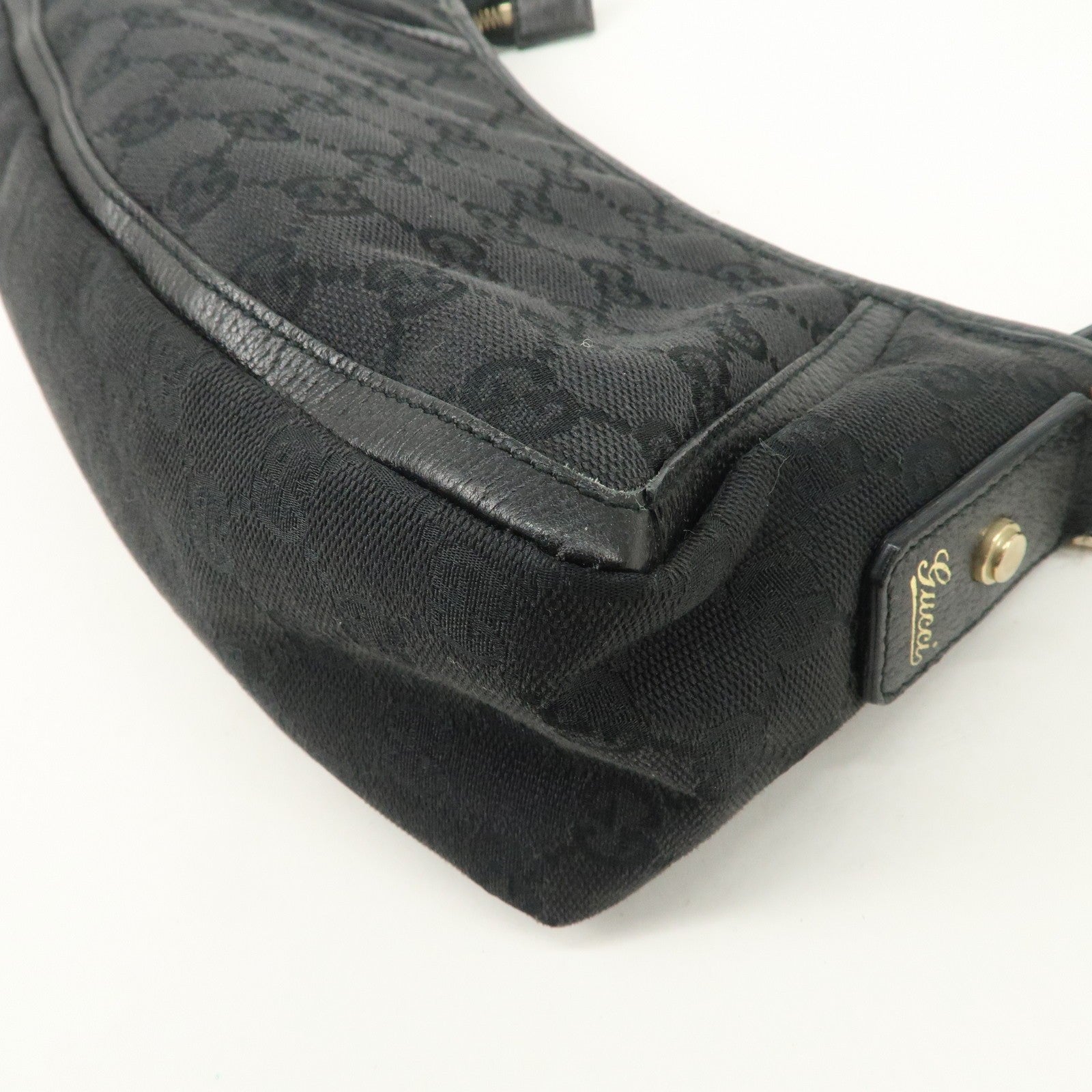 Gucci Abbey GG Canvas Leather One Shoulder Bag - Black, Canvas