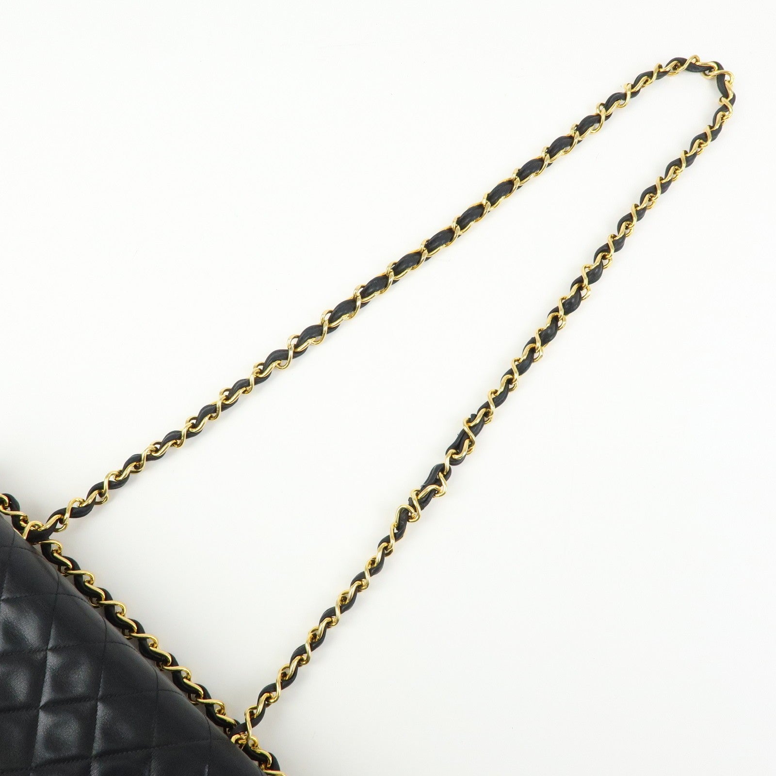 CHANEL Jumbo Matelasse 34 Lamb Skin Chain Shoulder Bag Black
