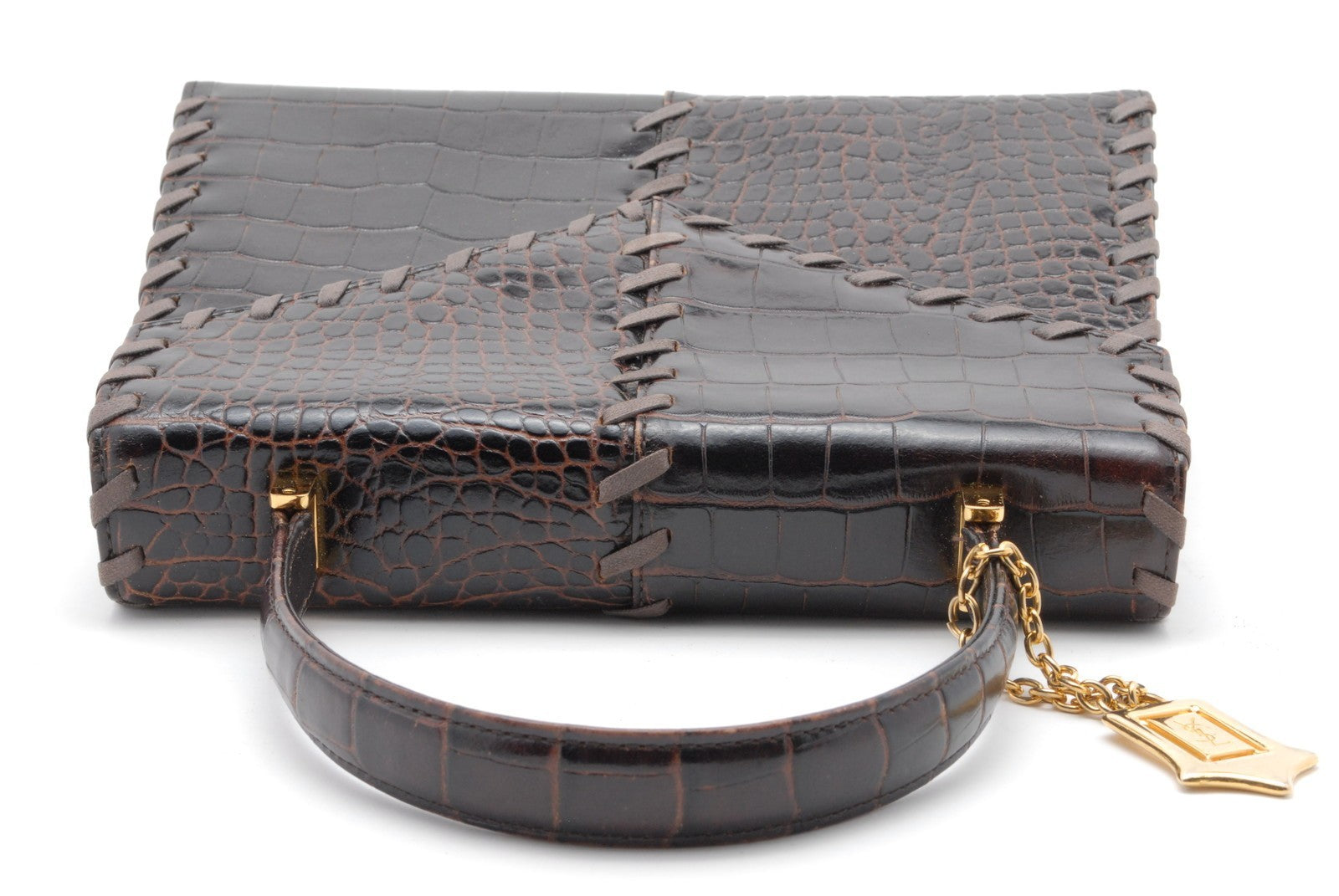 Saint Laurent Yves Hand Tote Bag - Brown, Leather