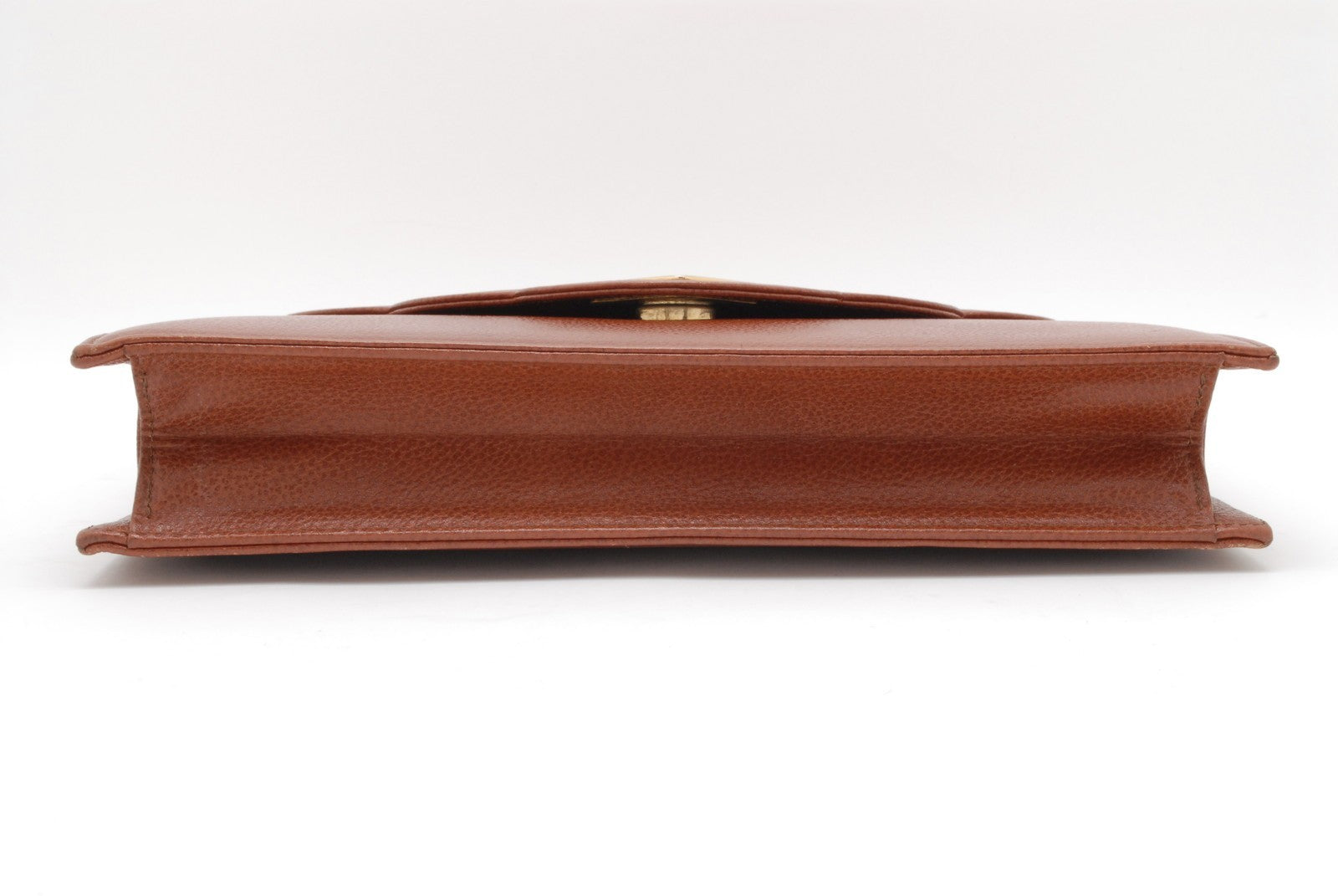 Yves Saint Laurent YSL Logo Clutch - Brown, Leather