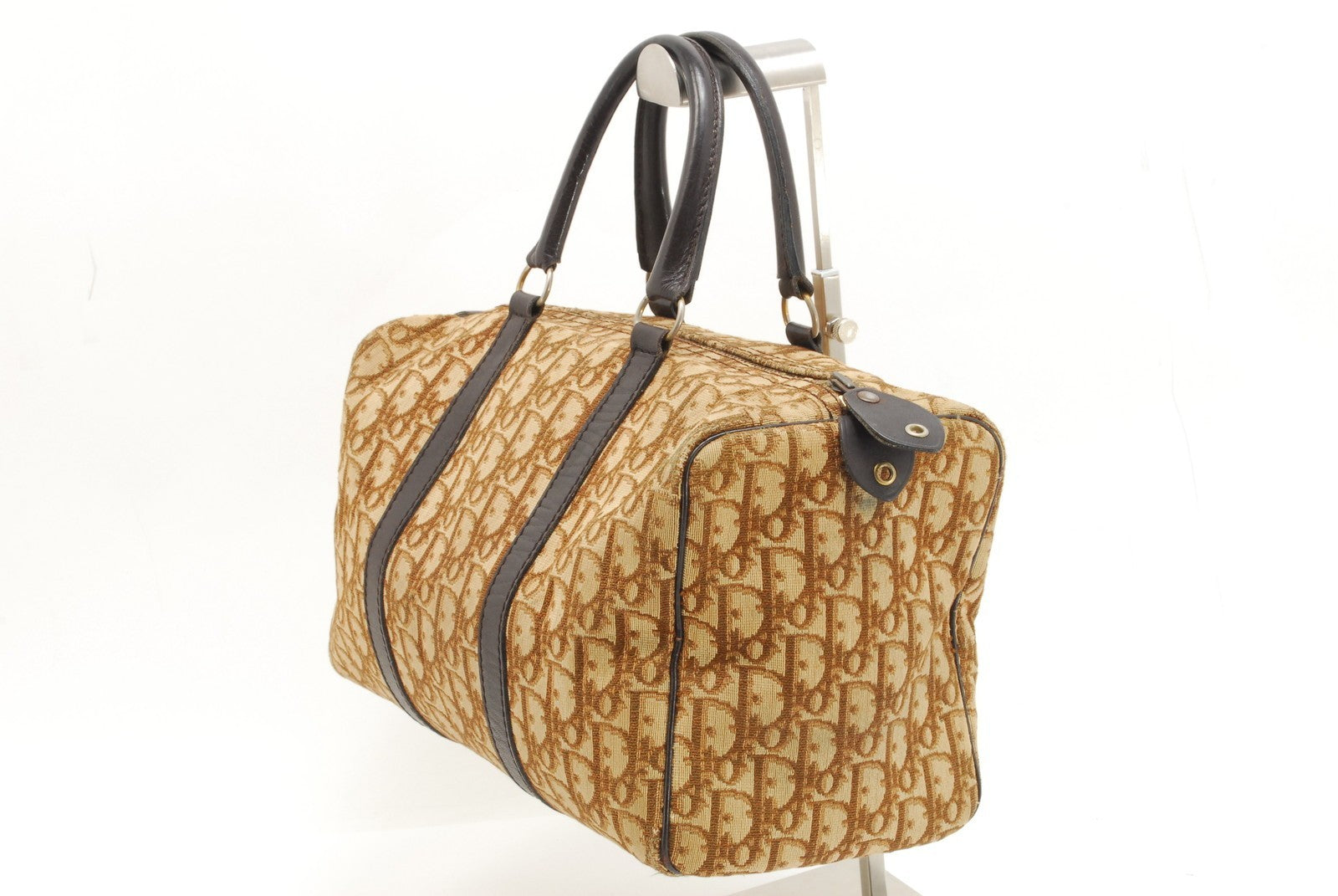 Christian Dior Trotter Boston Bag - Beige, Canvas & Leather