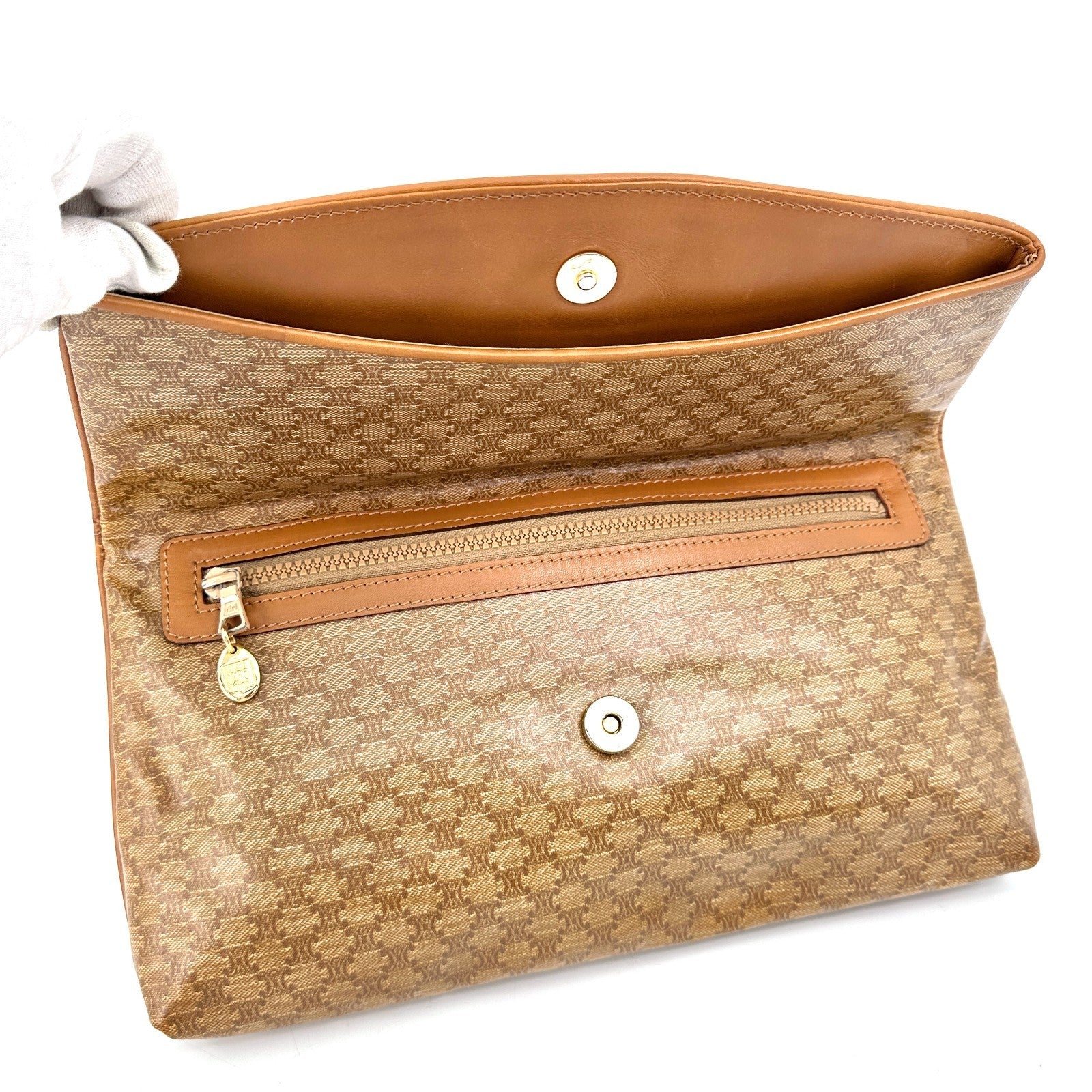 Celine Macadam Clutch Bag - Beige, PVC