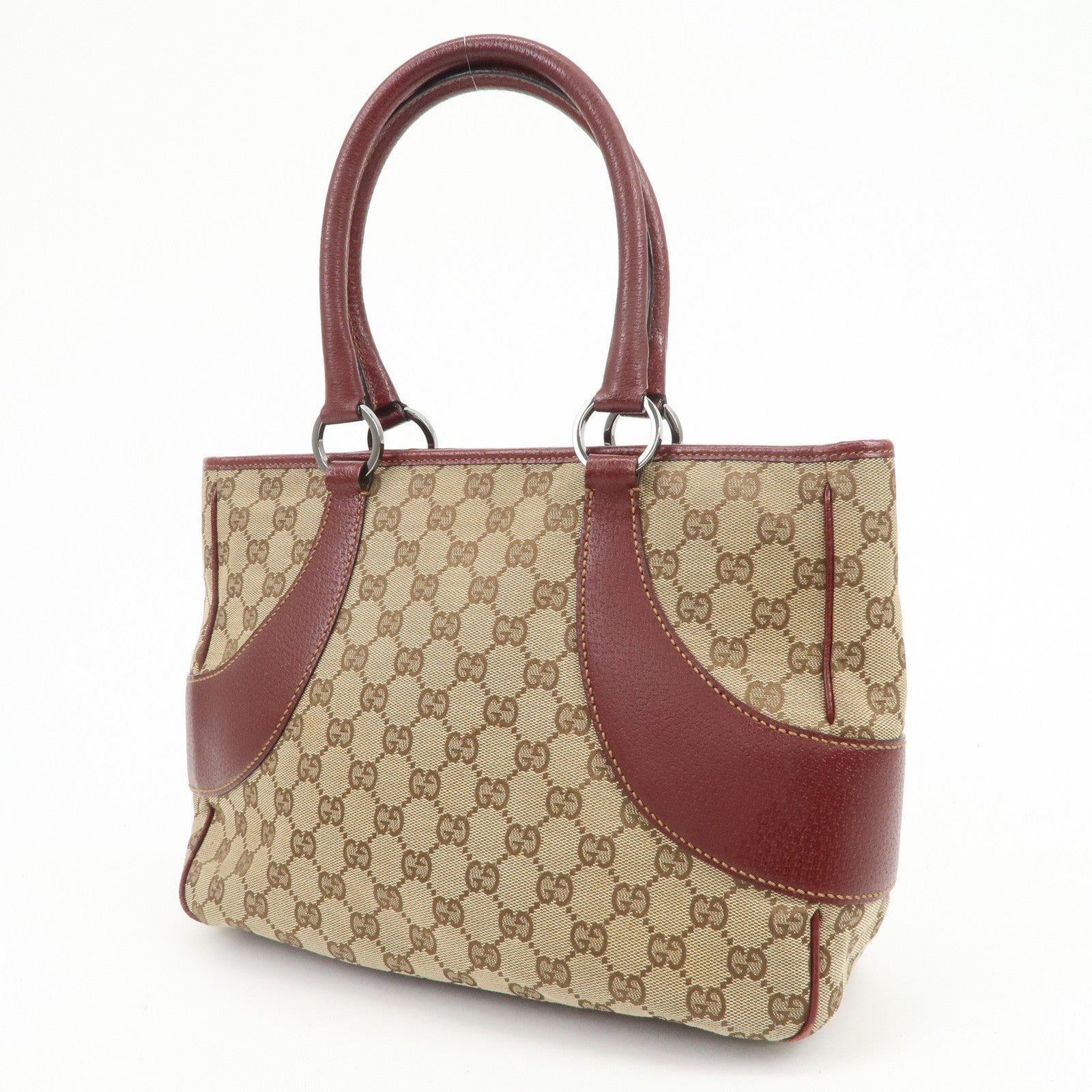 Gucci Tote Bag - Beige Bordeaux, GG Canvas Leather