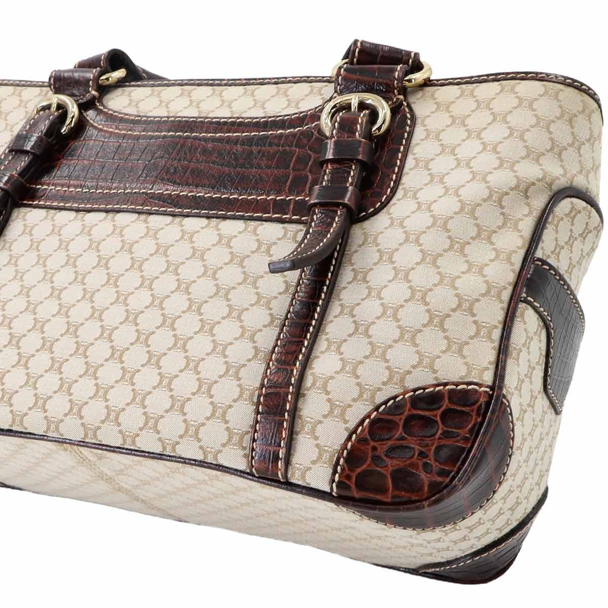 Celine Macadam Boogie Handbag - Beige, Canvas and Leather