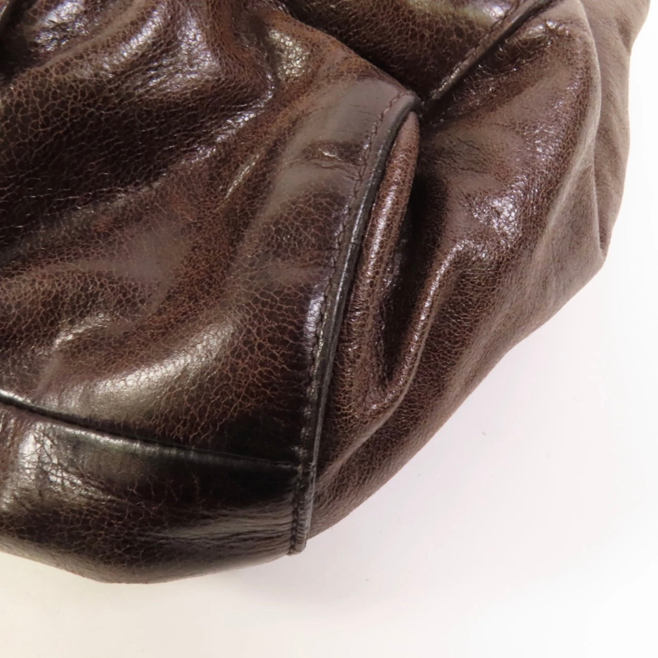 Miu Miu GHW Vitello Lux Handbag Calfskin Leather Brown