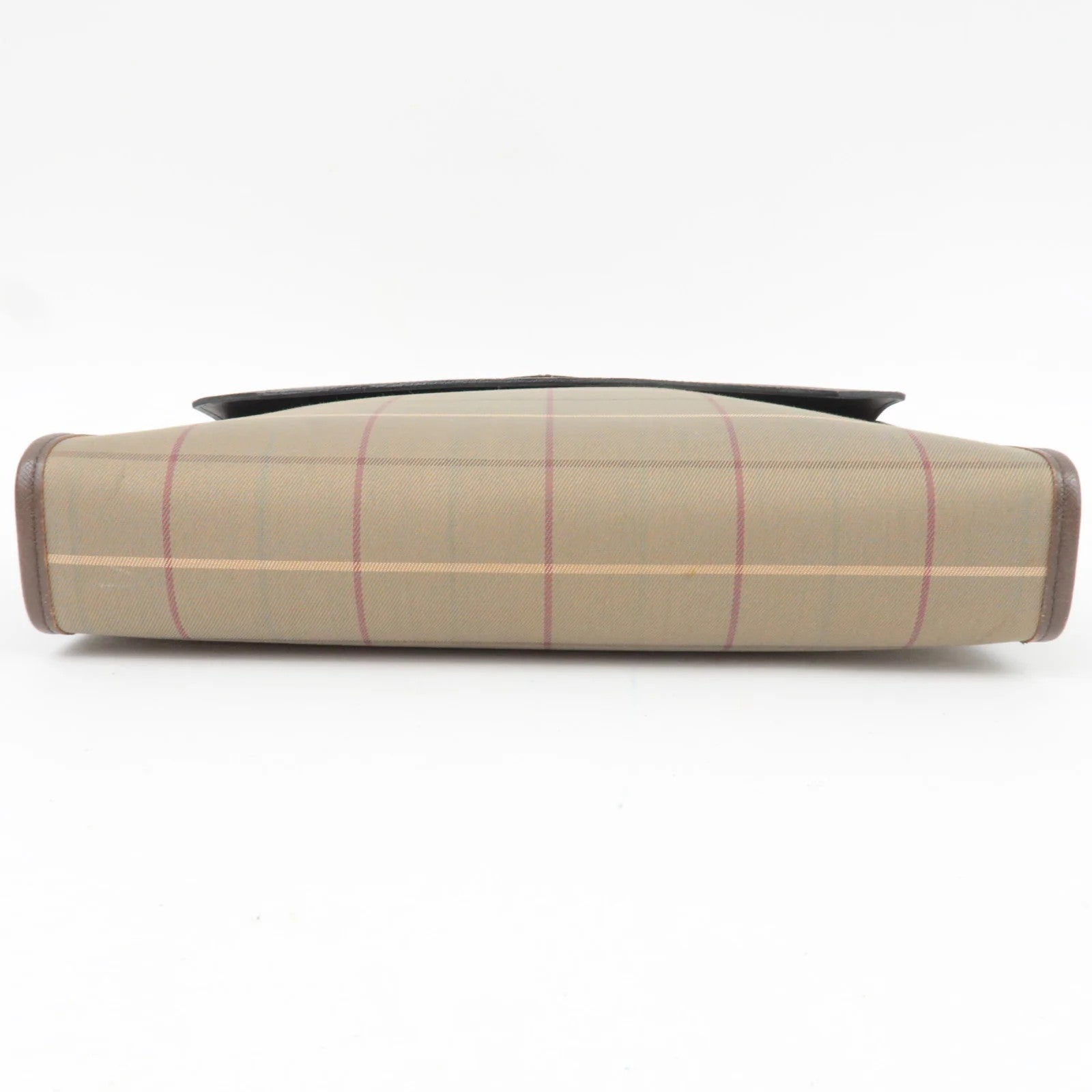 Burberry Plaid Clutch Bag - Beige Brown, Canvas Leather