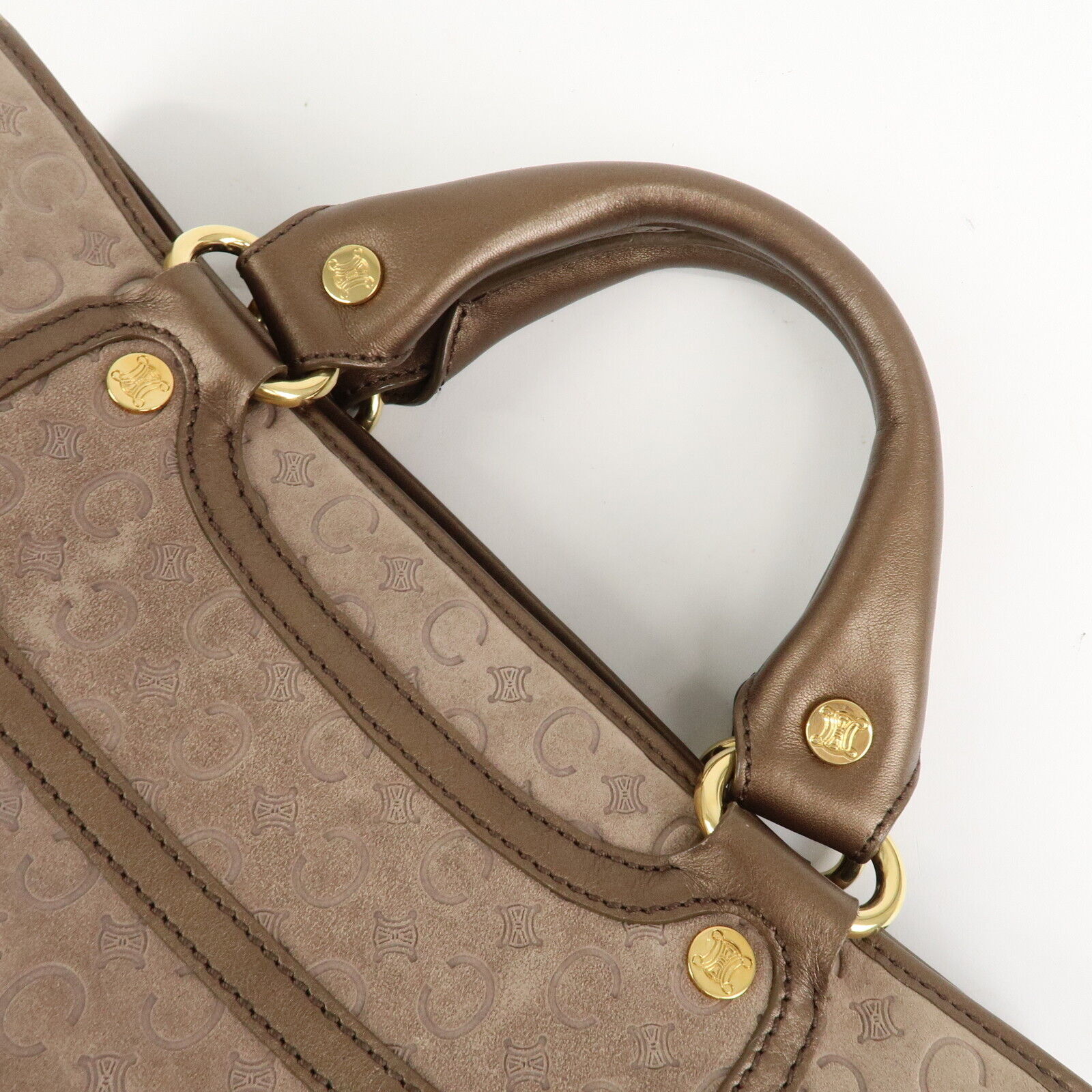Celine C Macadam Suede Boogie Bag Handbag - Beige, Suede