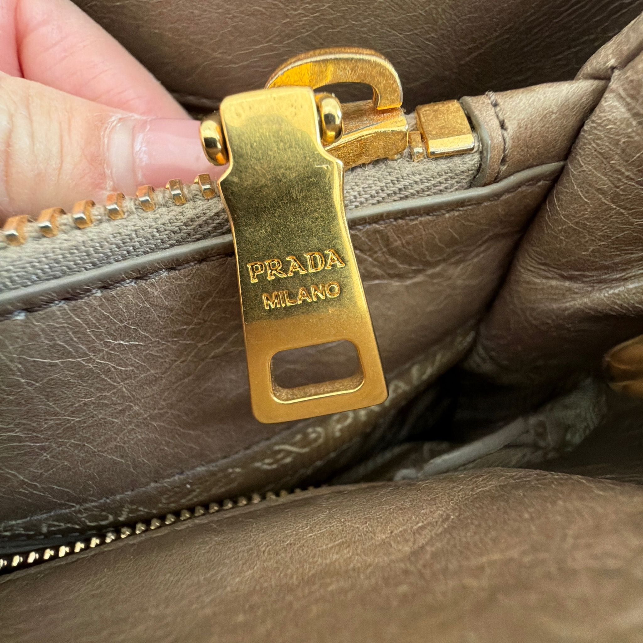 Prada brown leather Tote Bag