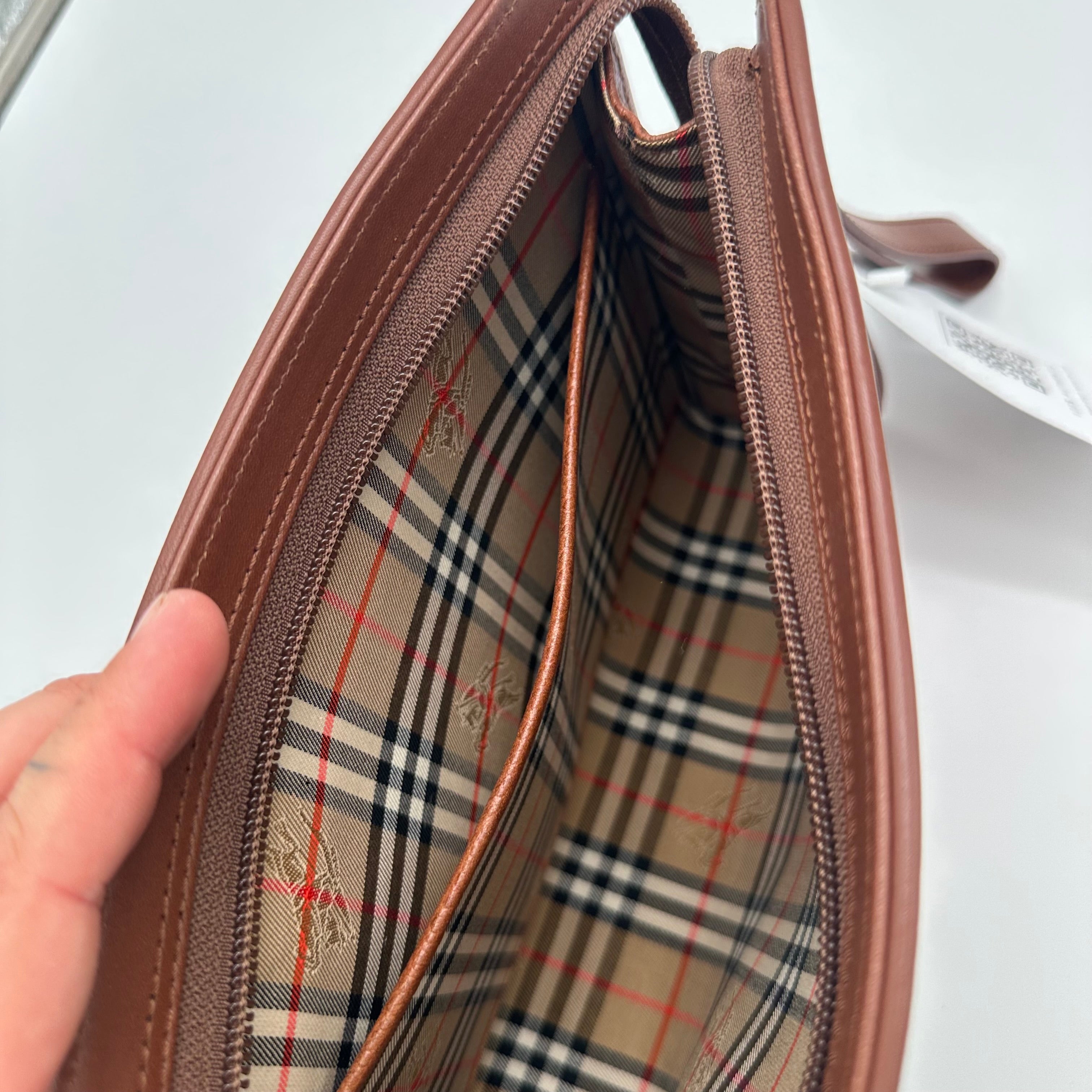Burberry Vintage Leather Clutch Brown