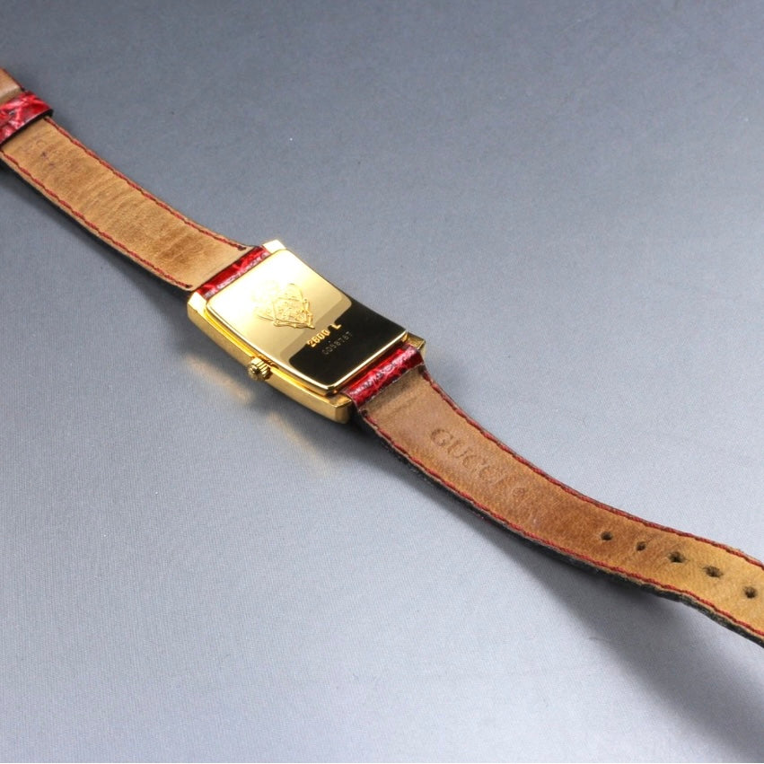 Vintage GUCCI 2600L 19mm Red Gold Quartz Women's Watch
