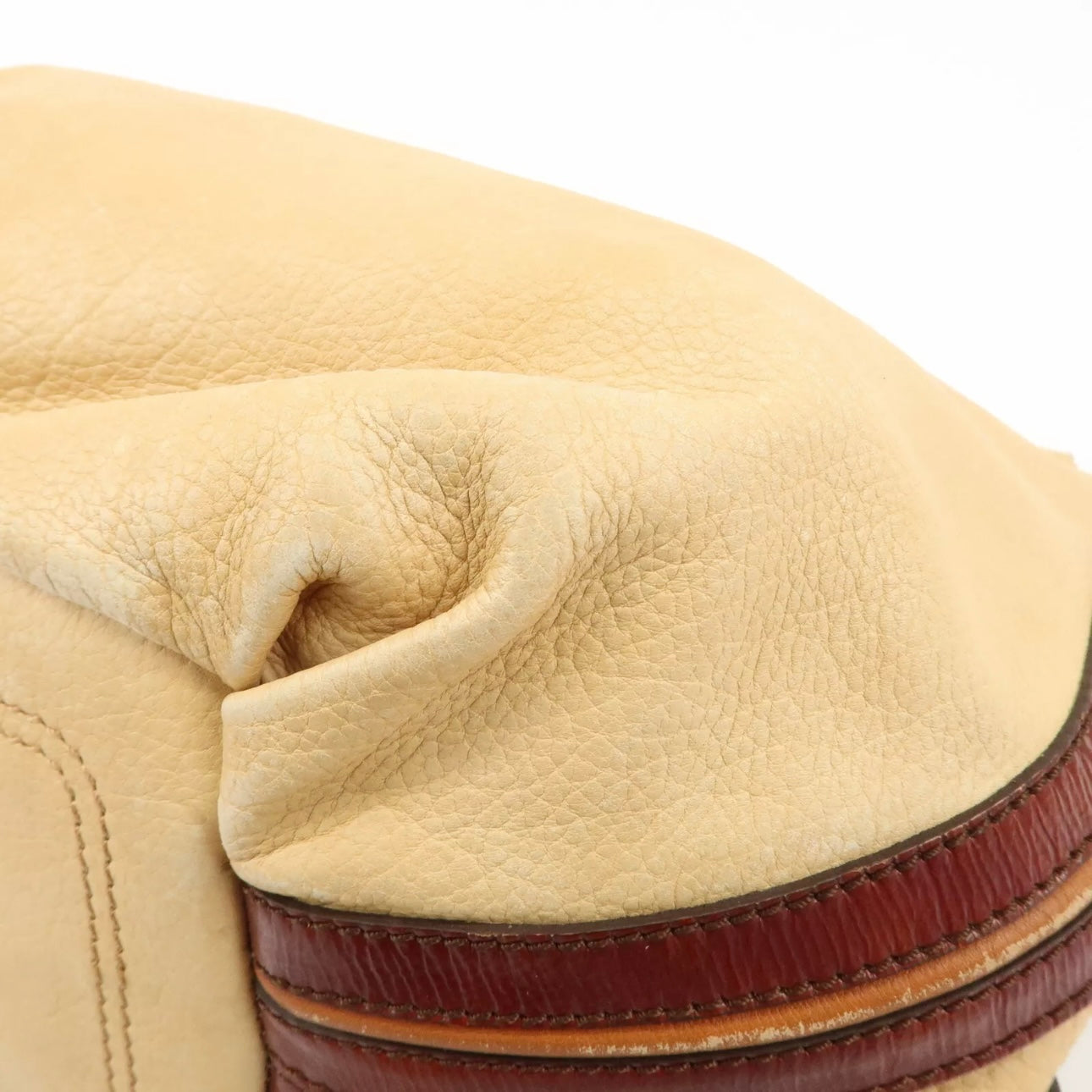 CELINE Bitter Sweet Leather Shoulder Bag Beige Brown Gold Hardware