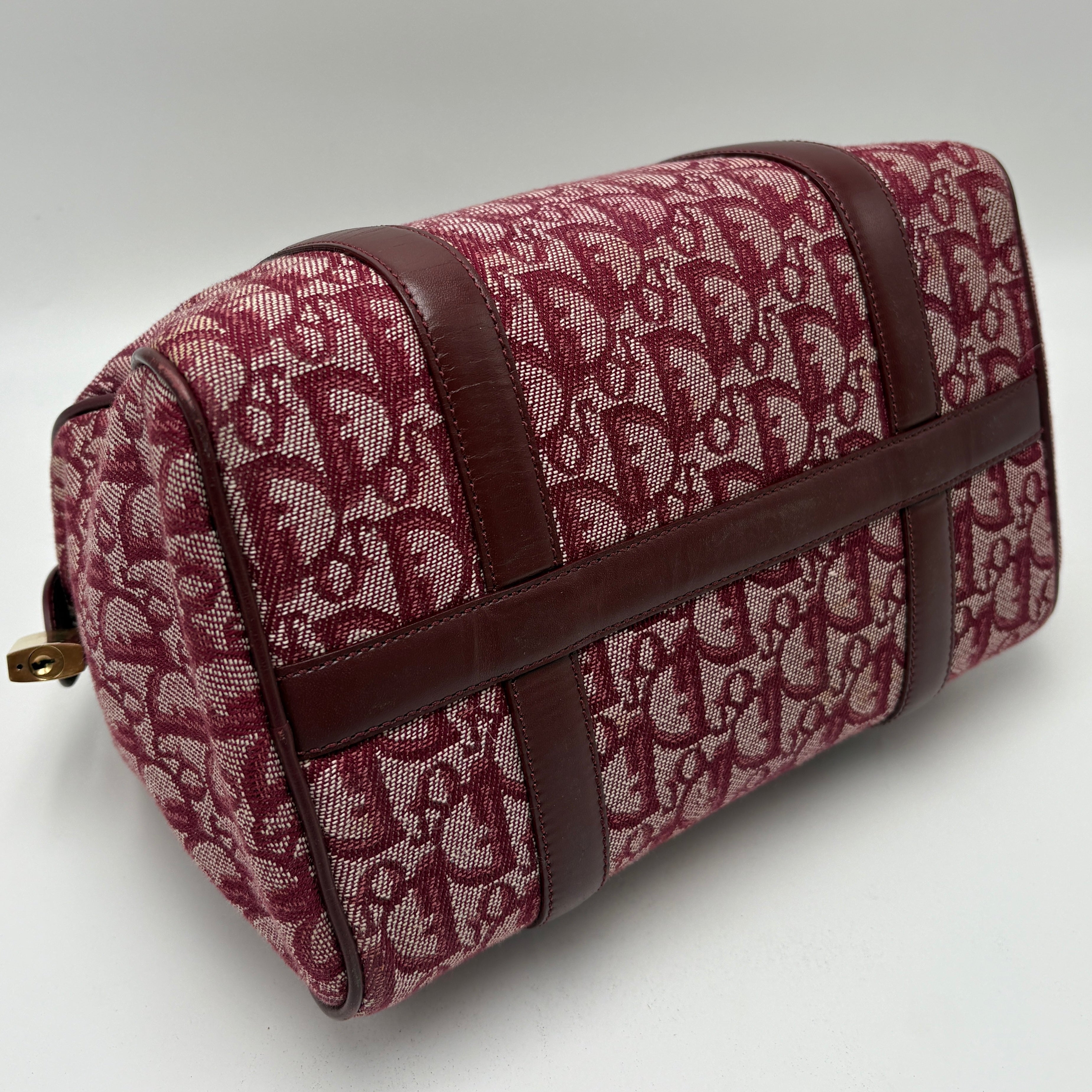 Dior Trotter Boston burgundy bag