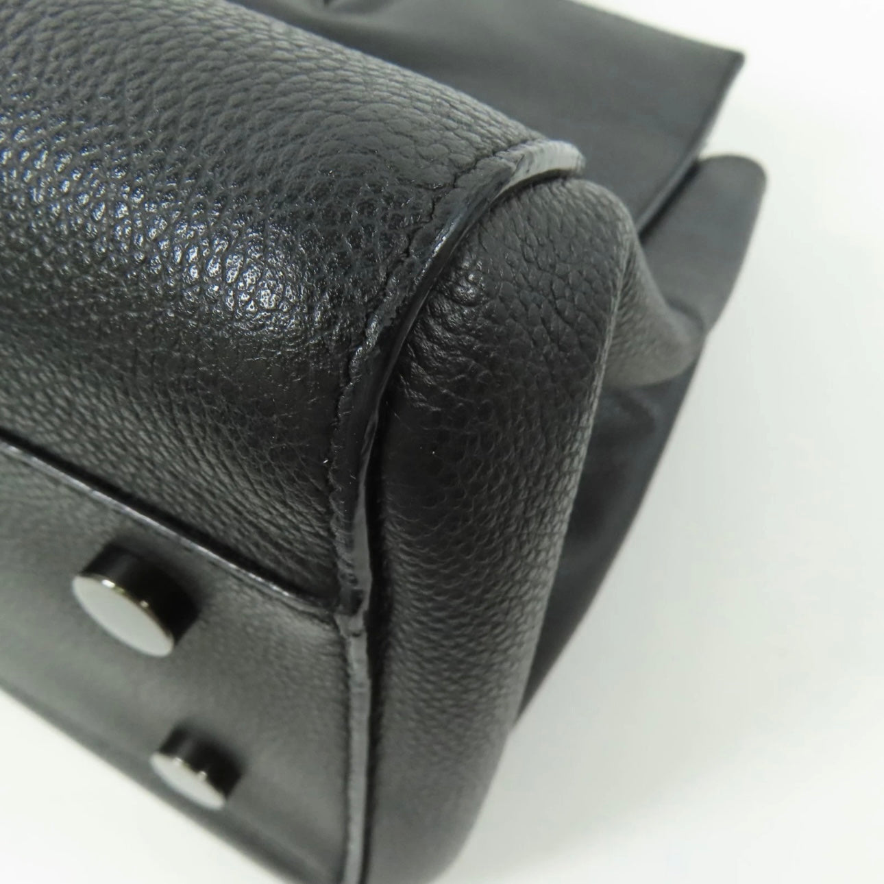 SAINT LAURENT YSL Cabas Rive Gauche 2way Shoulder Bag Calfskin Leather Black