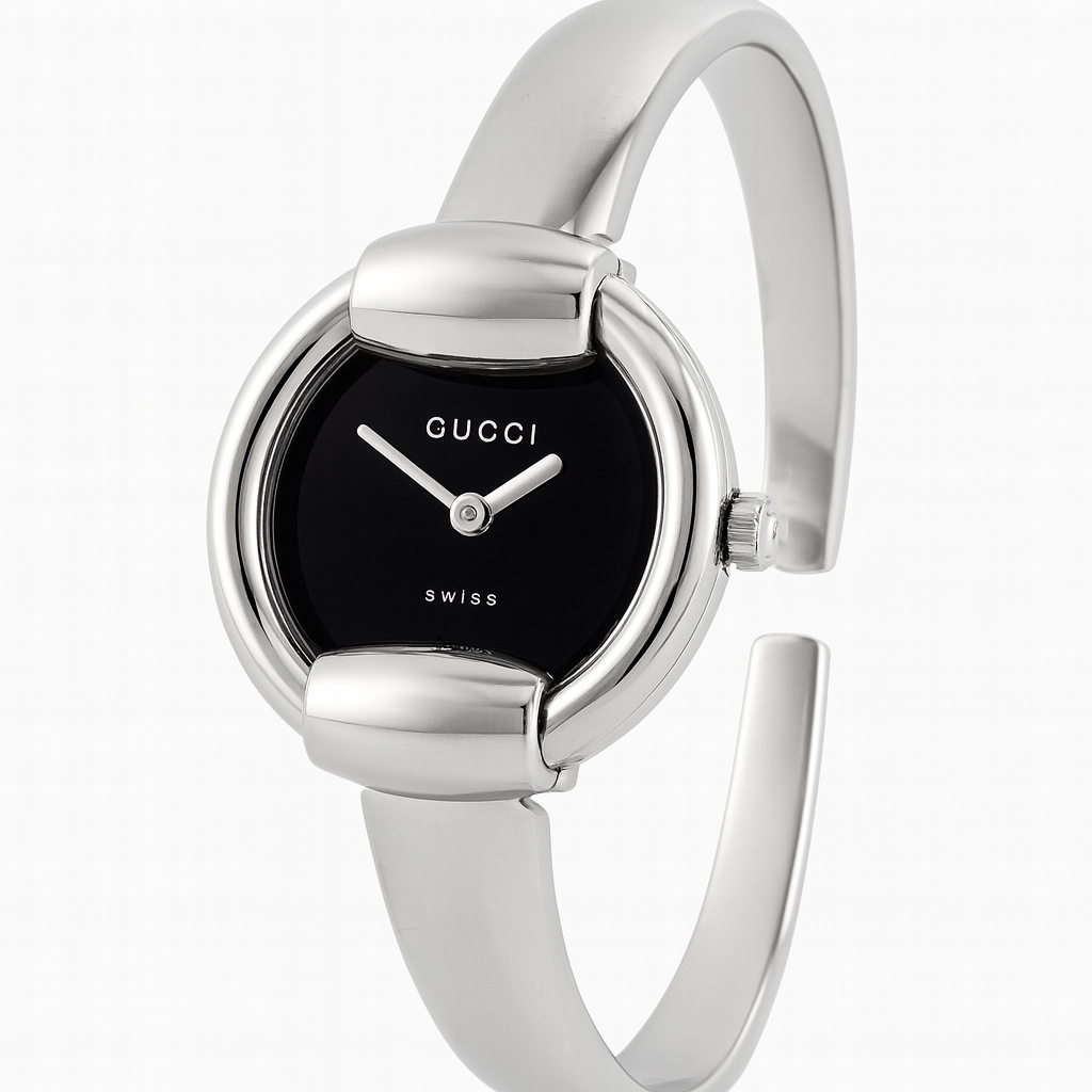AI-enhanced studio cover image for Gucci 1400L Watch - Black, Stainless Steel