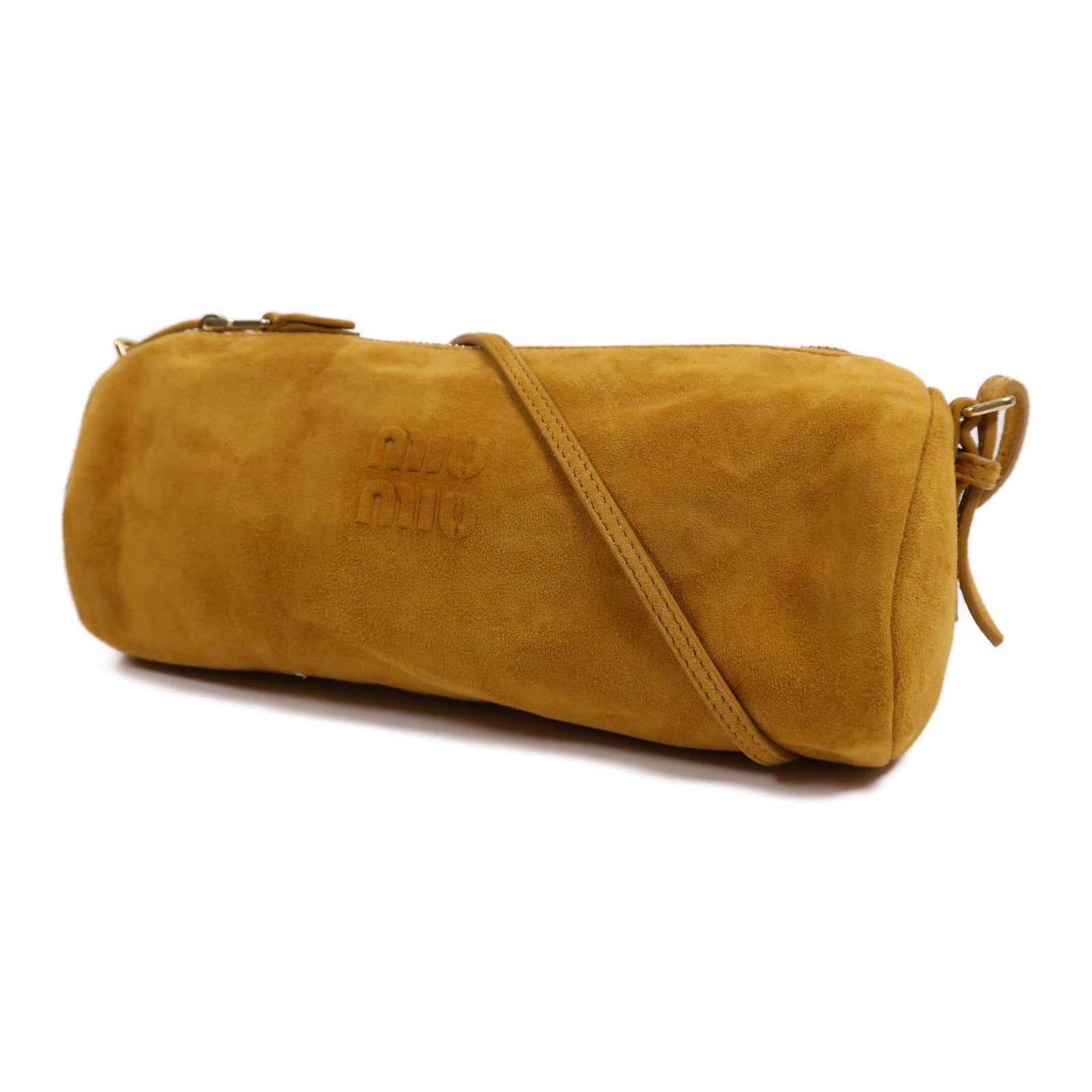 Miu Miu GHW Pouch Shoulder Bag - Yellow, Suede