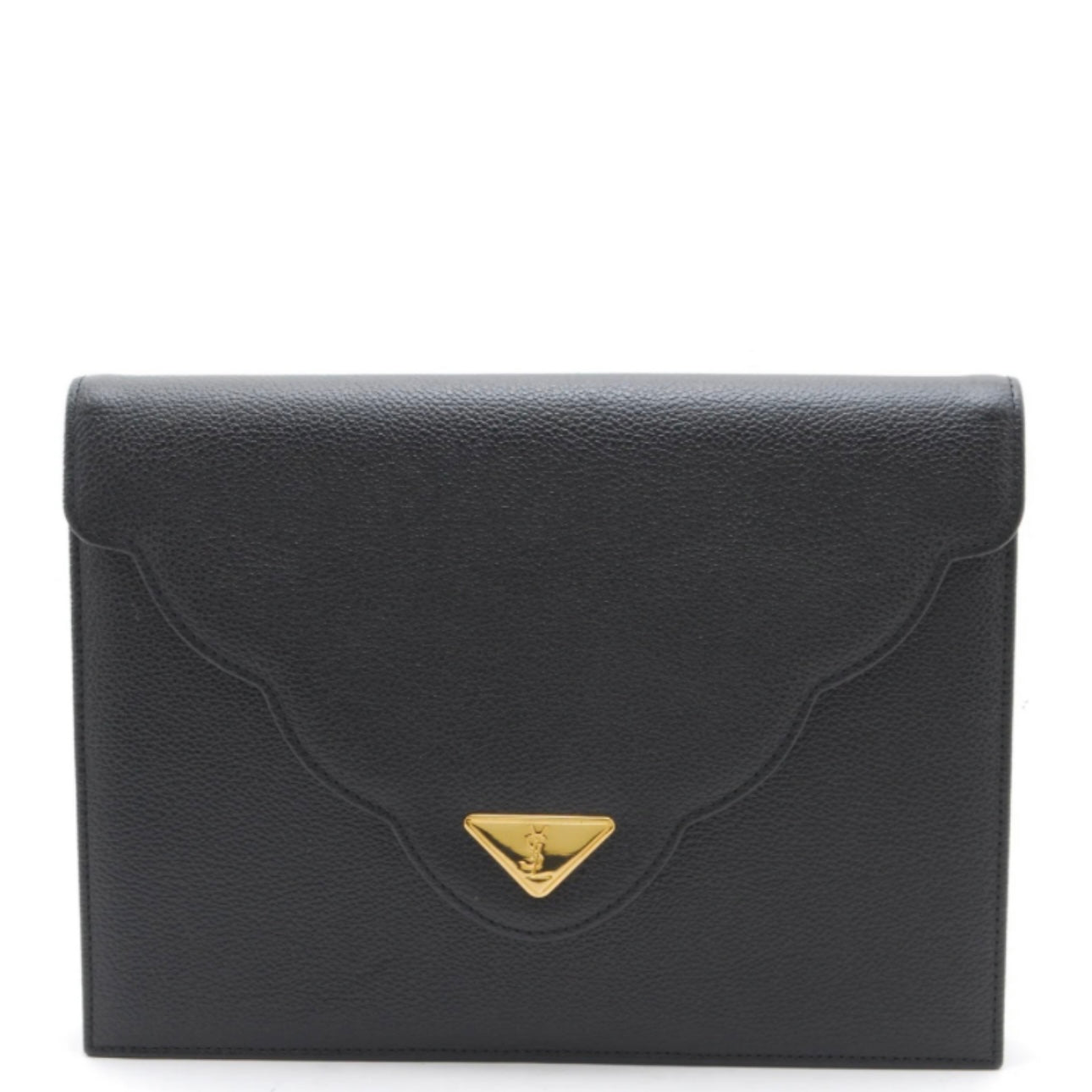 Saint Laurent Yves Vintage Clutch - Black, Leather