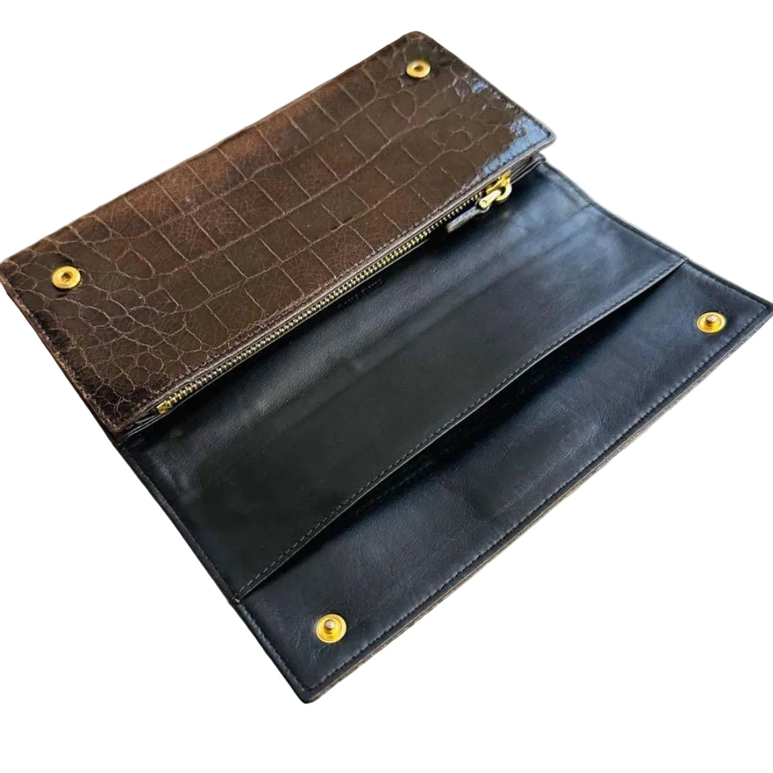 Miu Miu Brown Croco Wallet