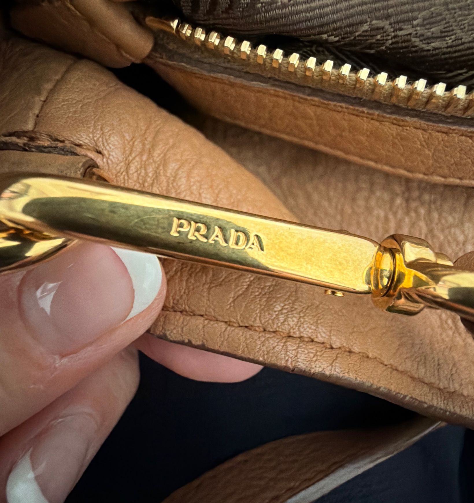 Prada leather tote crossbody bag
