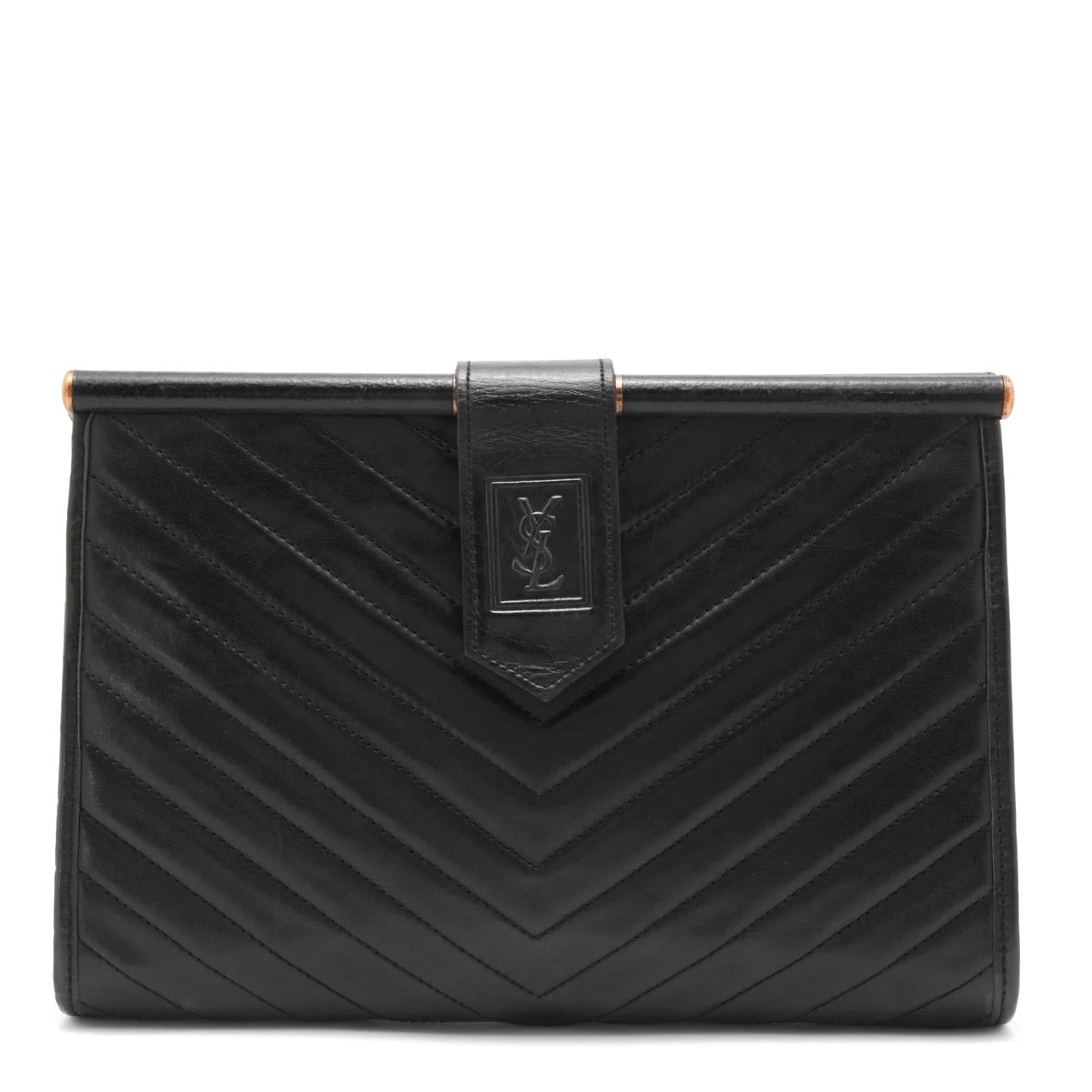 Saint Laurent Yves Clutch Bag - Black, Leather