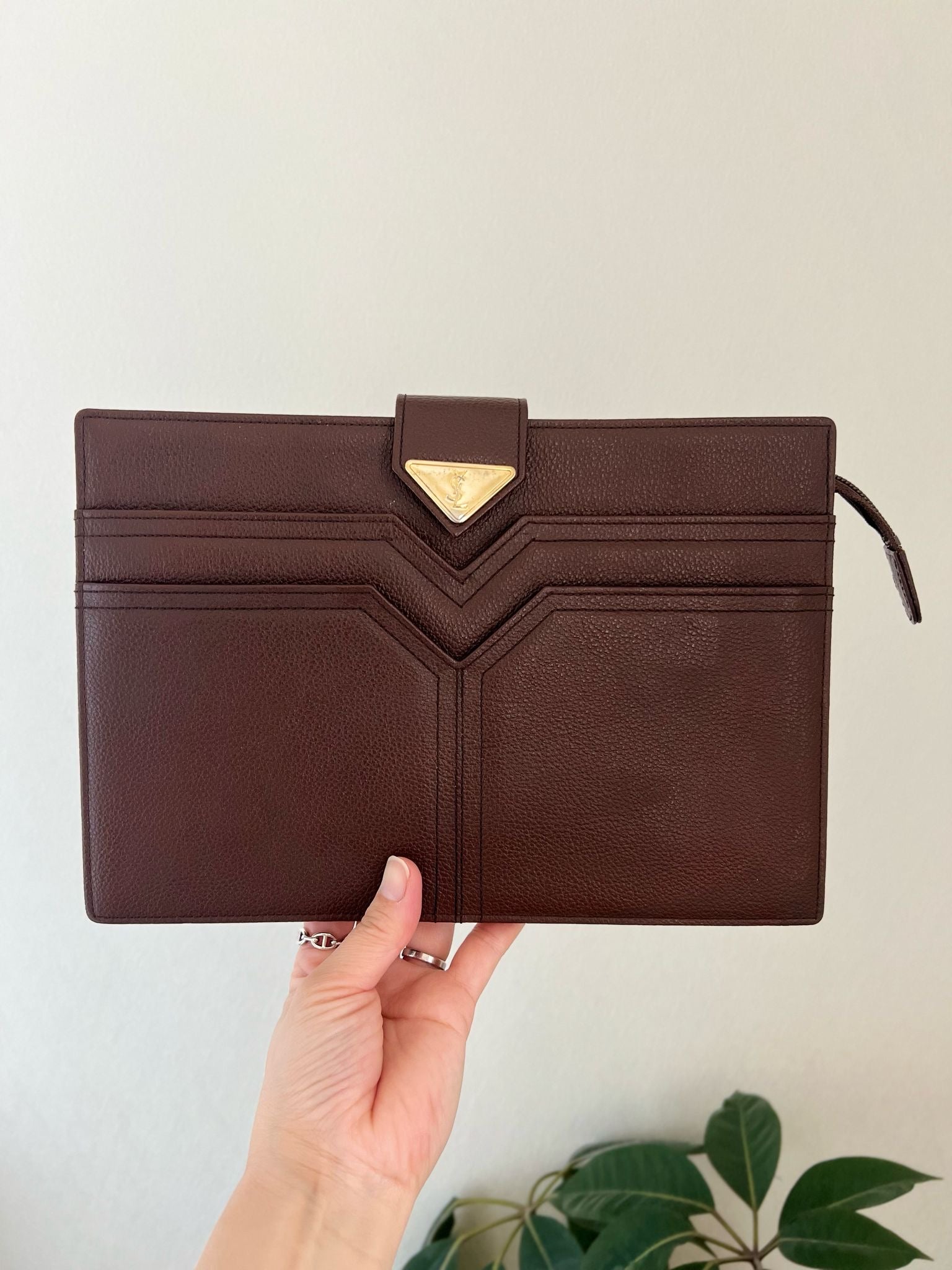 Yves Saint Laurent clutch leather