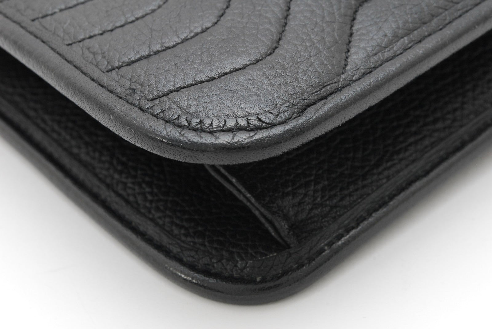 Saint Laurent Yves Stitch Clutch Bag - Black, Leather