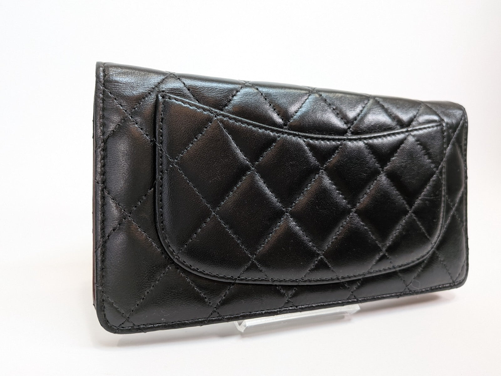 CHANEL Matelasse COCO Mark Long Wallet - Black, Lamb Skin