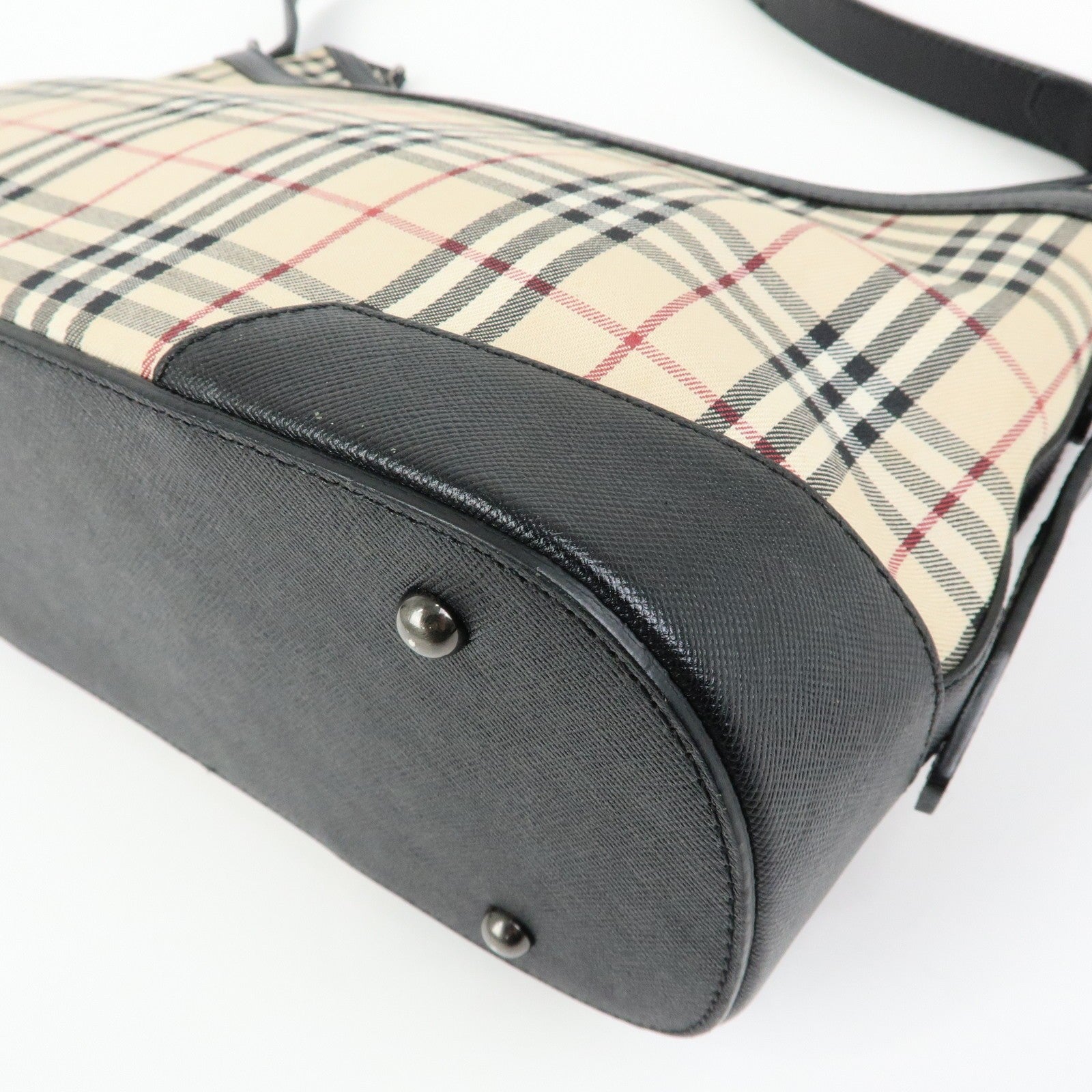 Burberry Nova Plaid Shoulder Bag - Beige, Canvas Leather