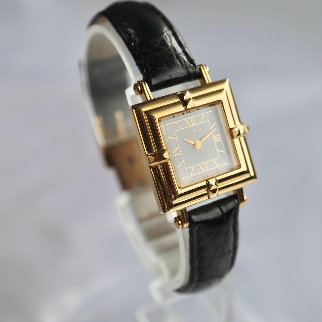 Yves Saint Laurent Roman Square Watch 1558 - Black, Stainless Steel