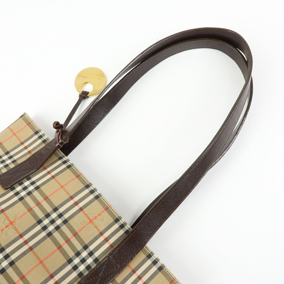 Burberry Nova Plaid Tote Bag - Beige, Canvas and Leather