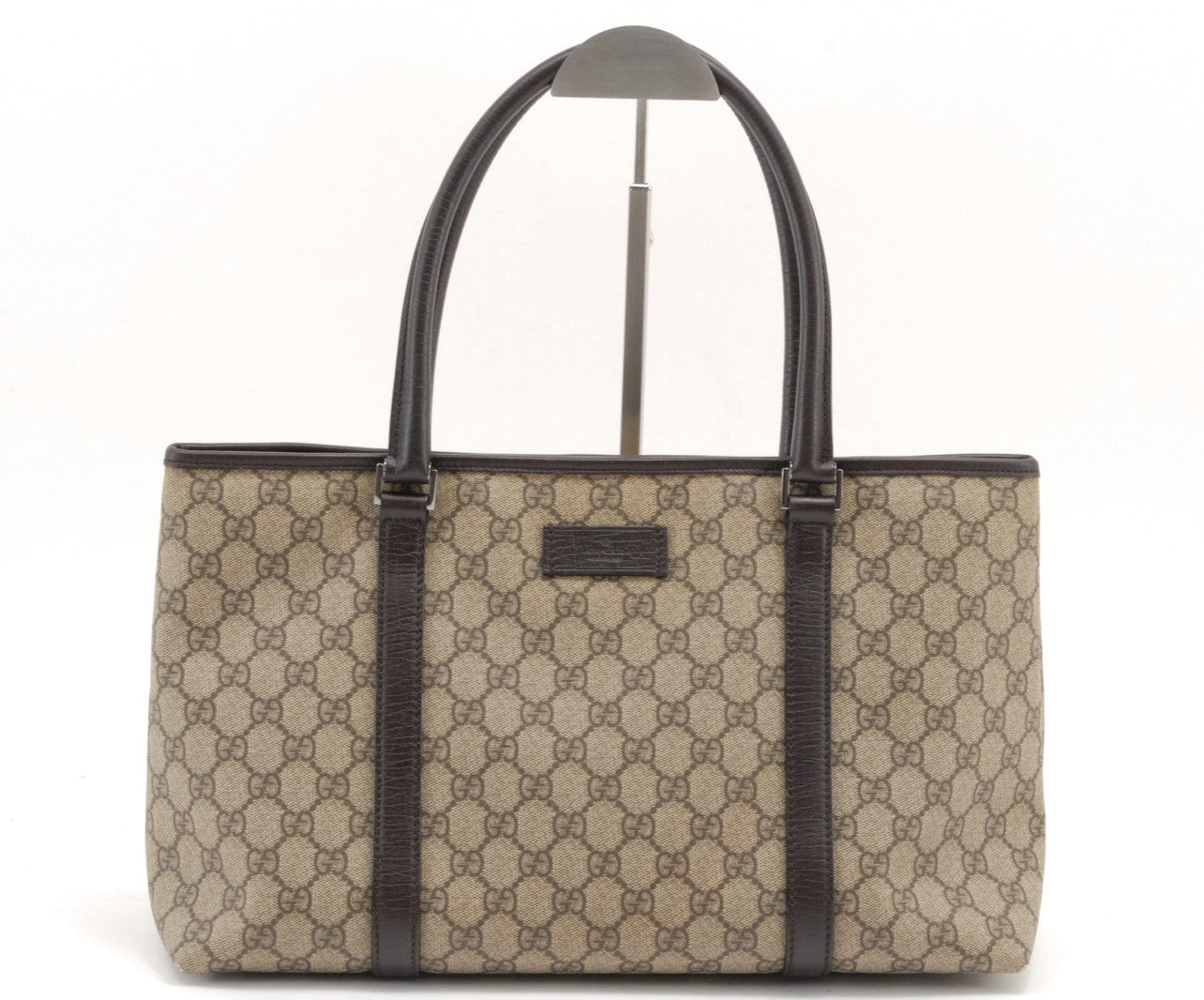 Gucci GG Supreme Tote Bag - Beige Brown, PVC Leather