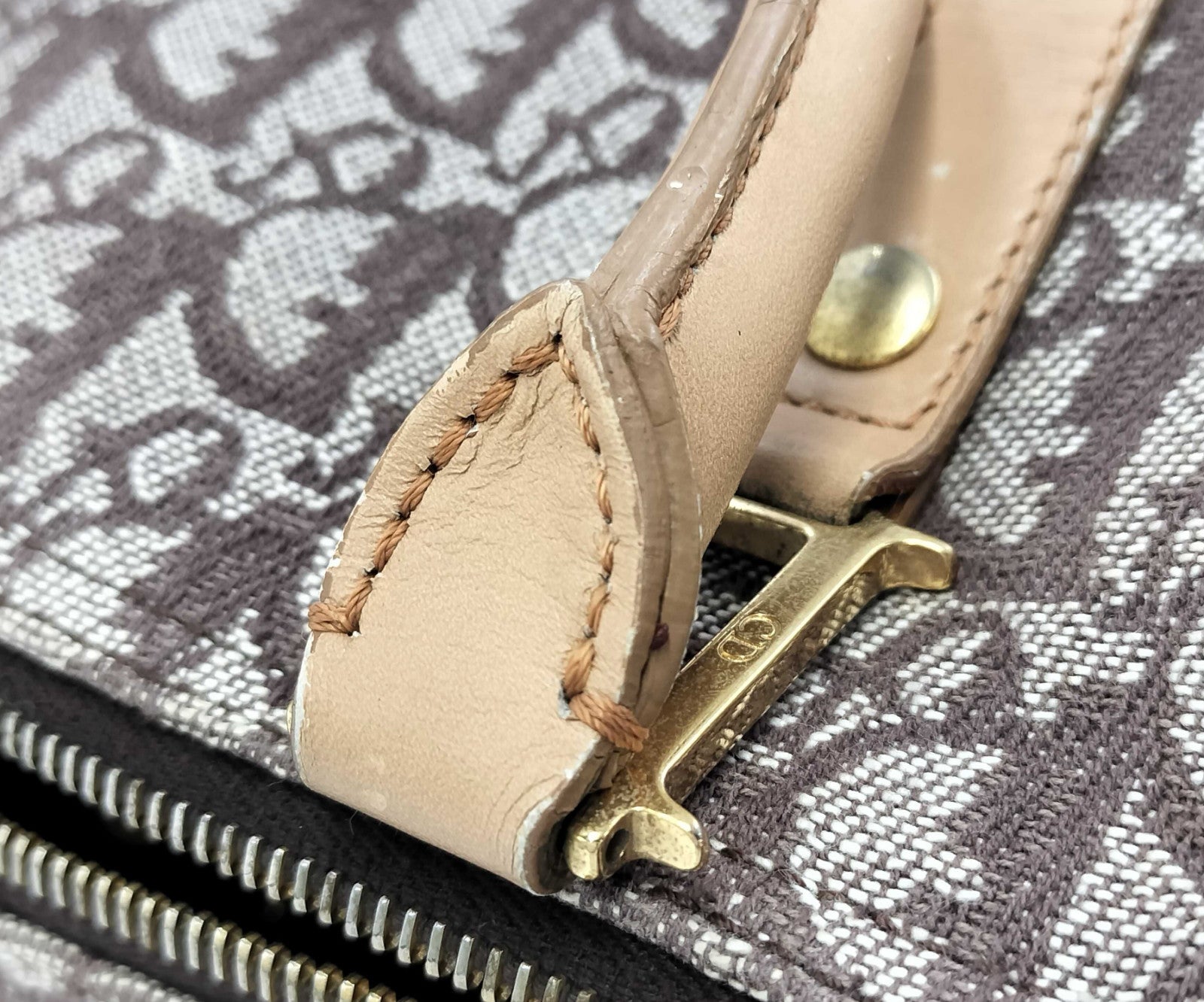Christian Dior Trotter Mini Boston Handbag - Beige, Canvas