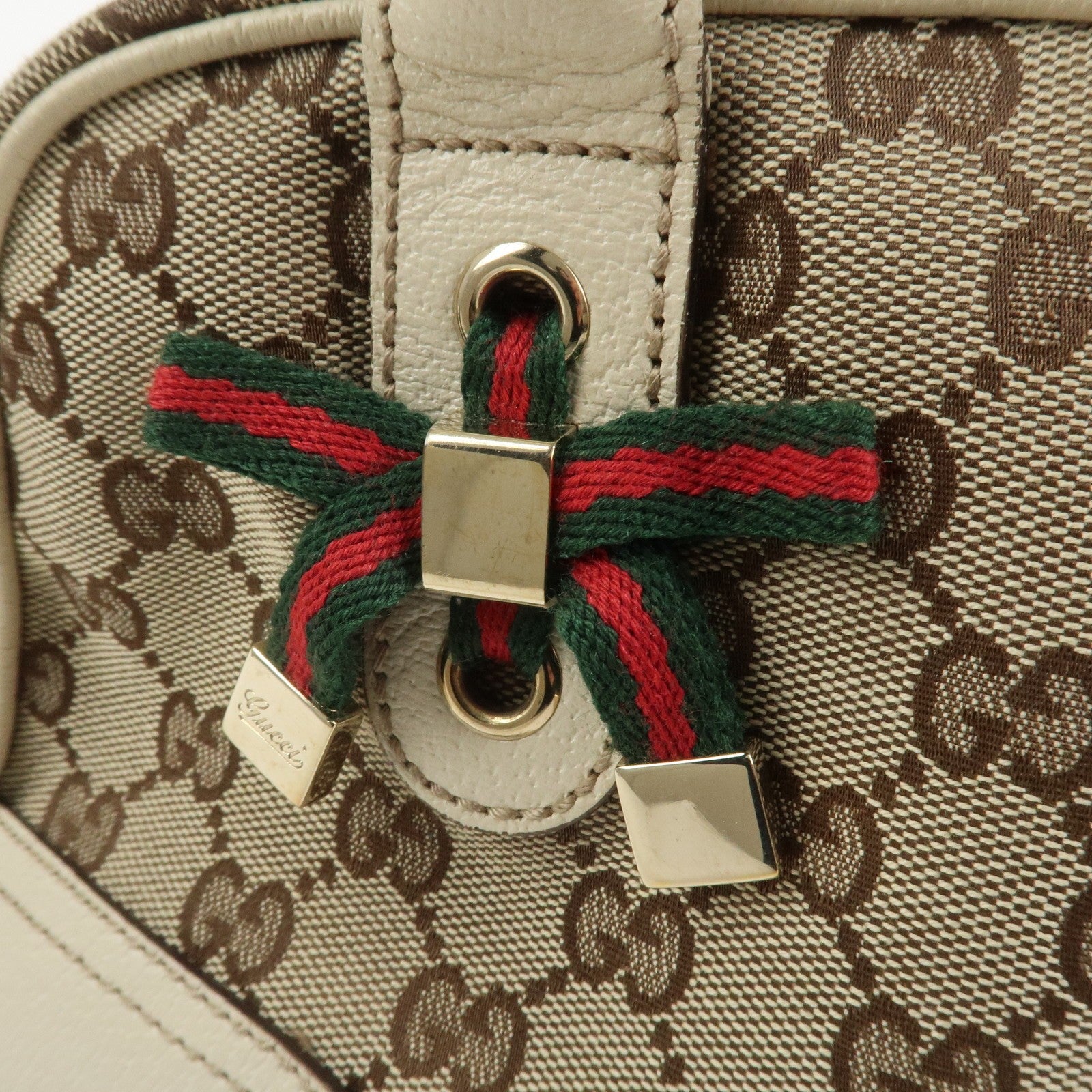 Gucci Princy Sherry Boston Bag - Brown Ivory, GG Canvas Leather