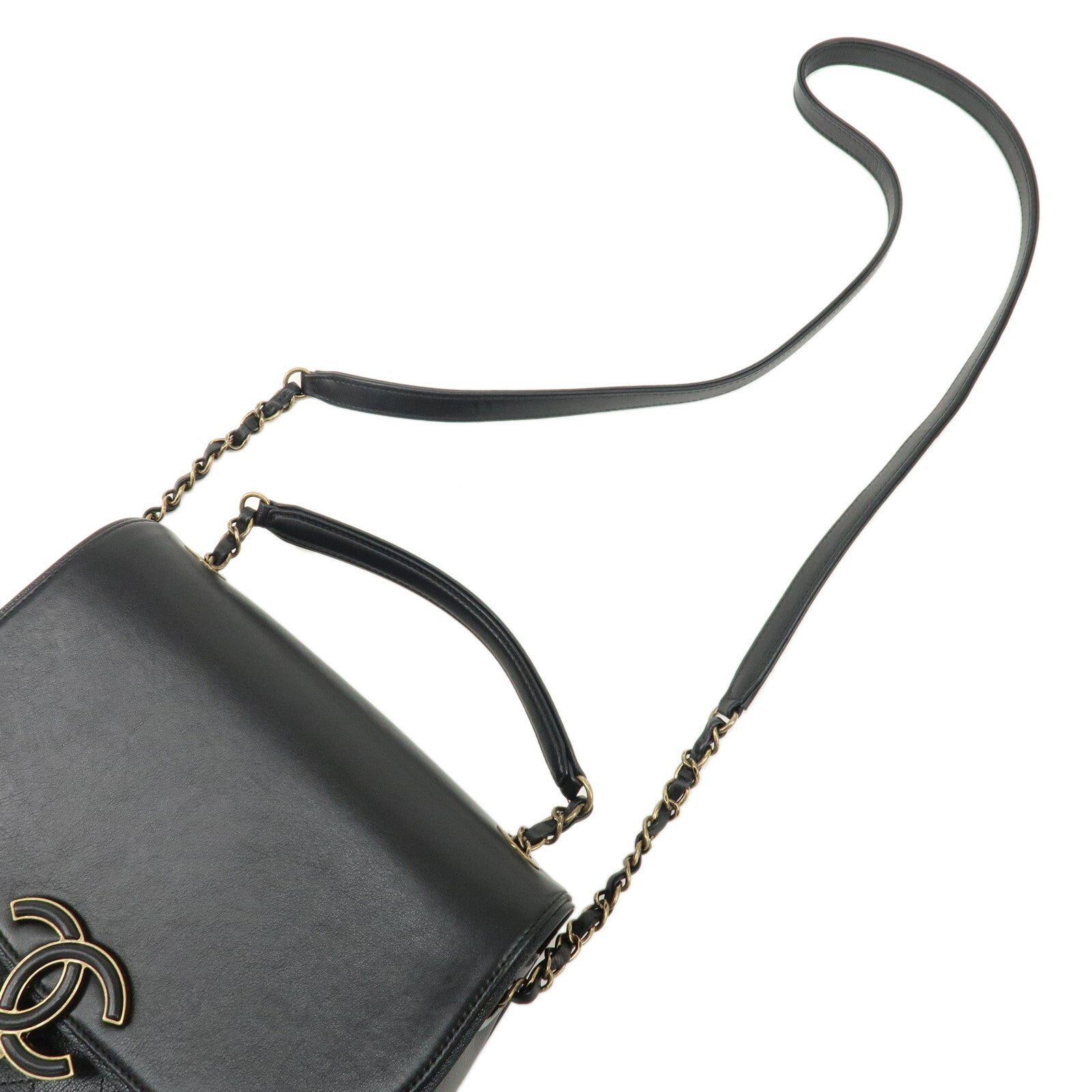 Chanel Matelasse 2 Way Hand Bag - Black, Lamb Skin