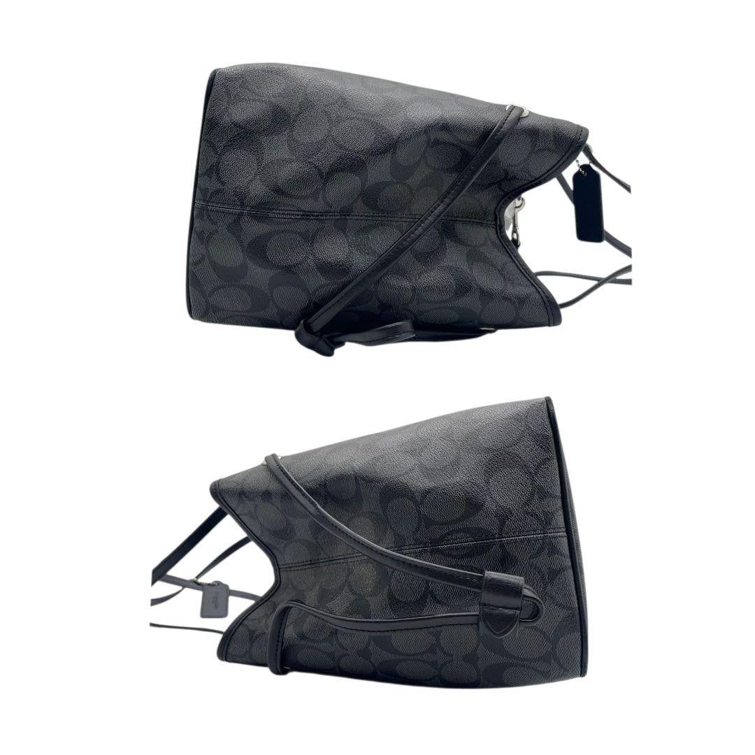 Coach Signature One Shoulder Tote Bag - Black, PVC