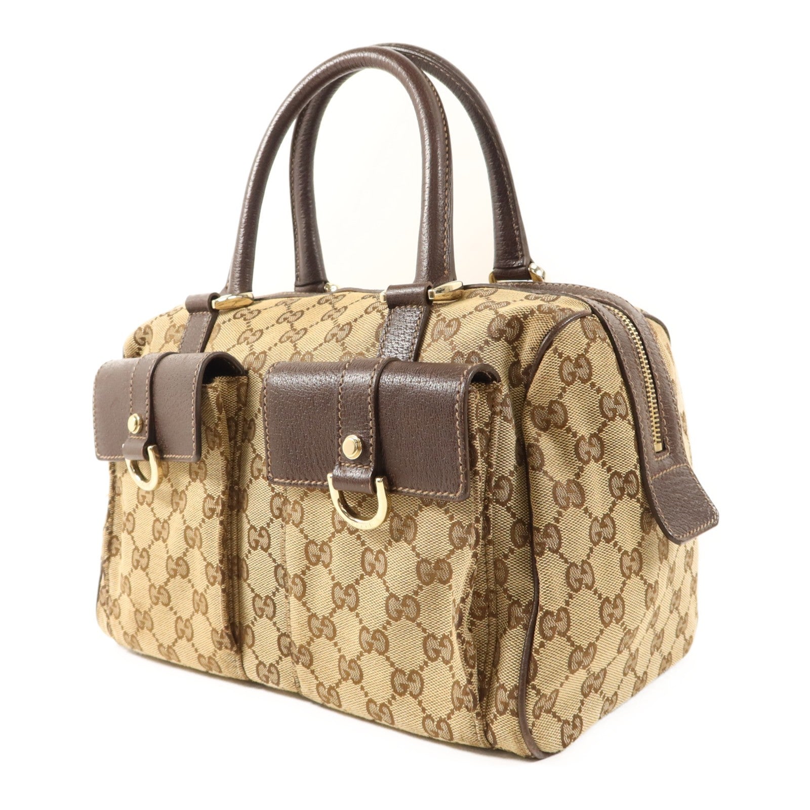 Gucci GG GHW Abbey Pocket Handbag - Brown, GG canvas